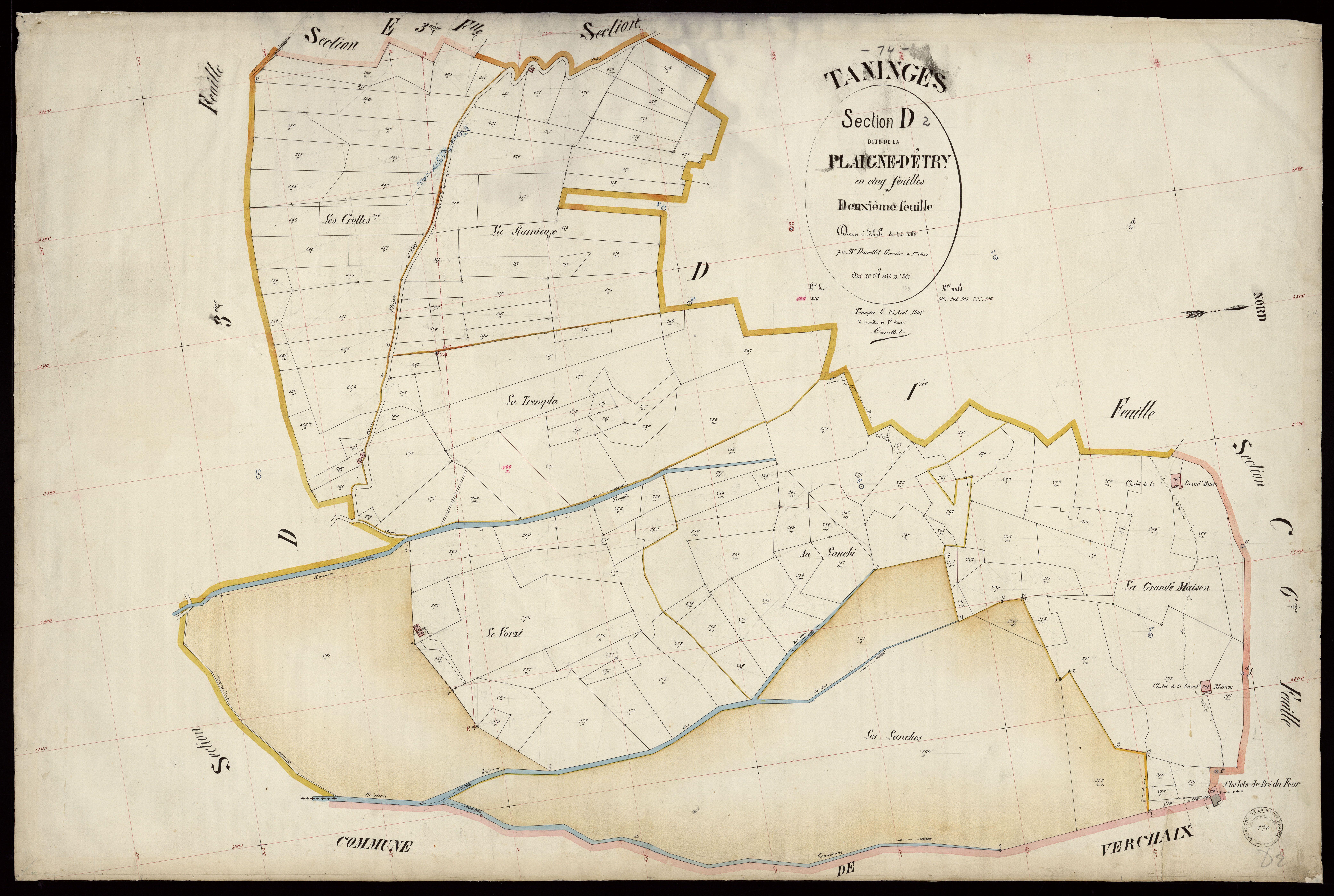 3 P 3 8513 - Feuille n° 3, parcelles n° 362 à 590 - 25 août 1902