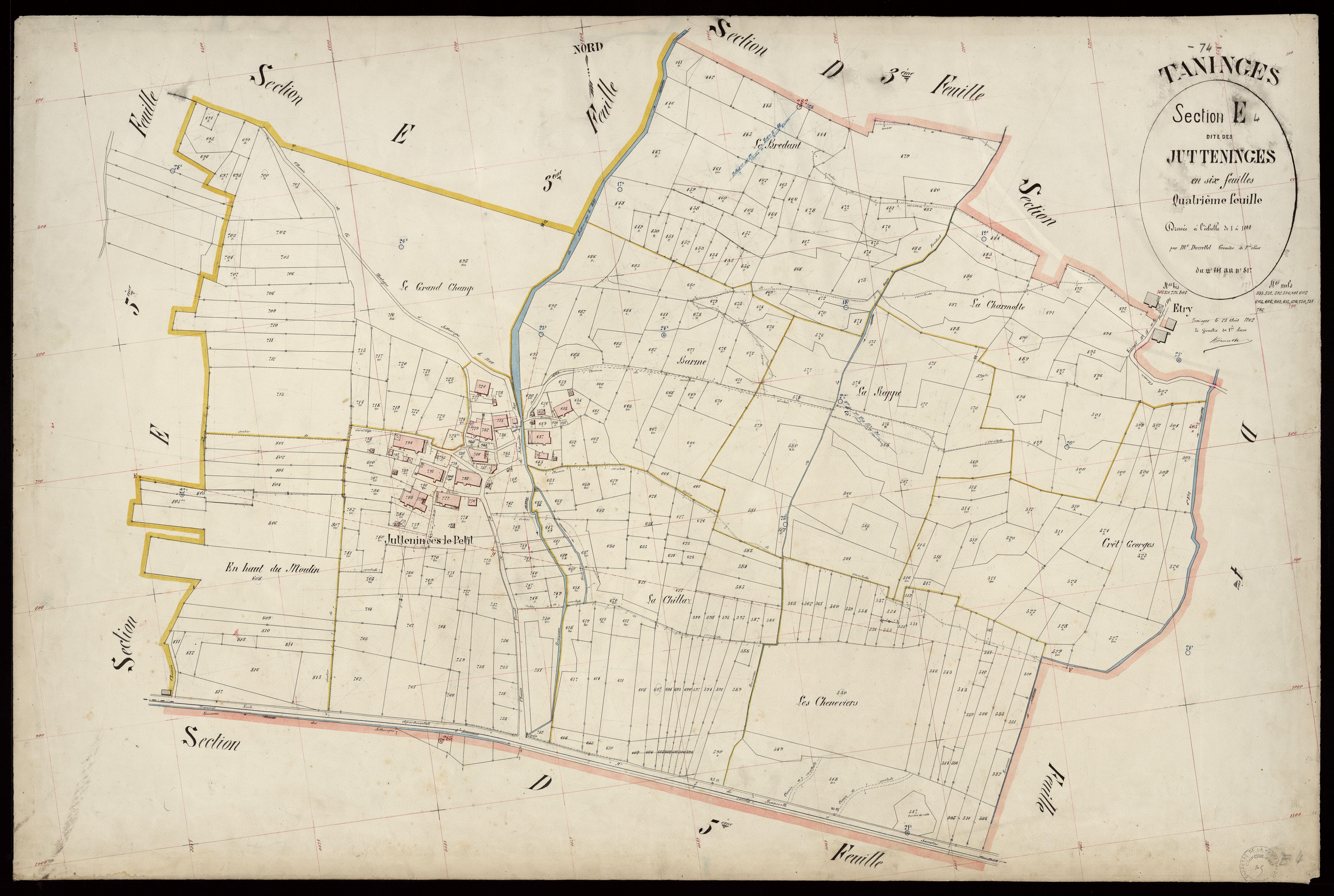 3 P 3 8520 - Feuille n° 5, parcelles n° 818 à 1125 - 25 août 1902