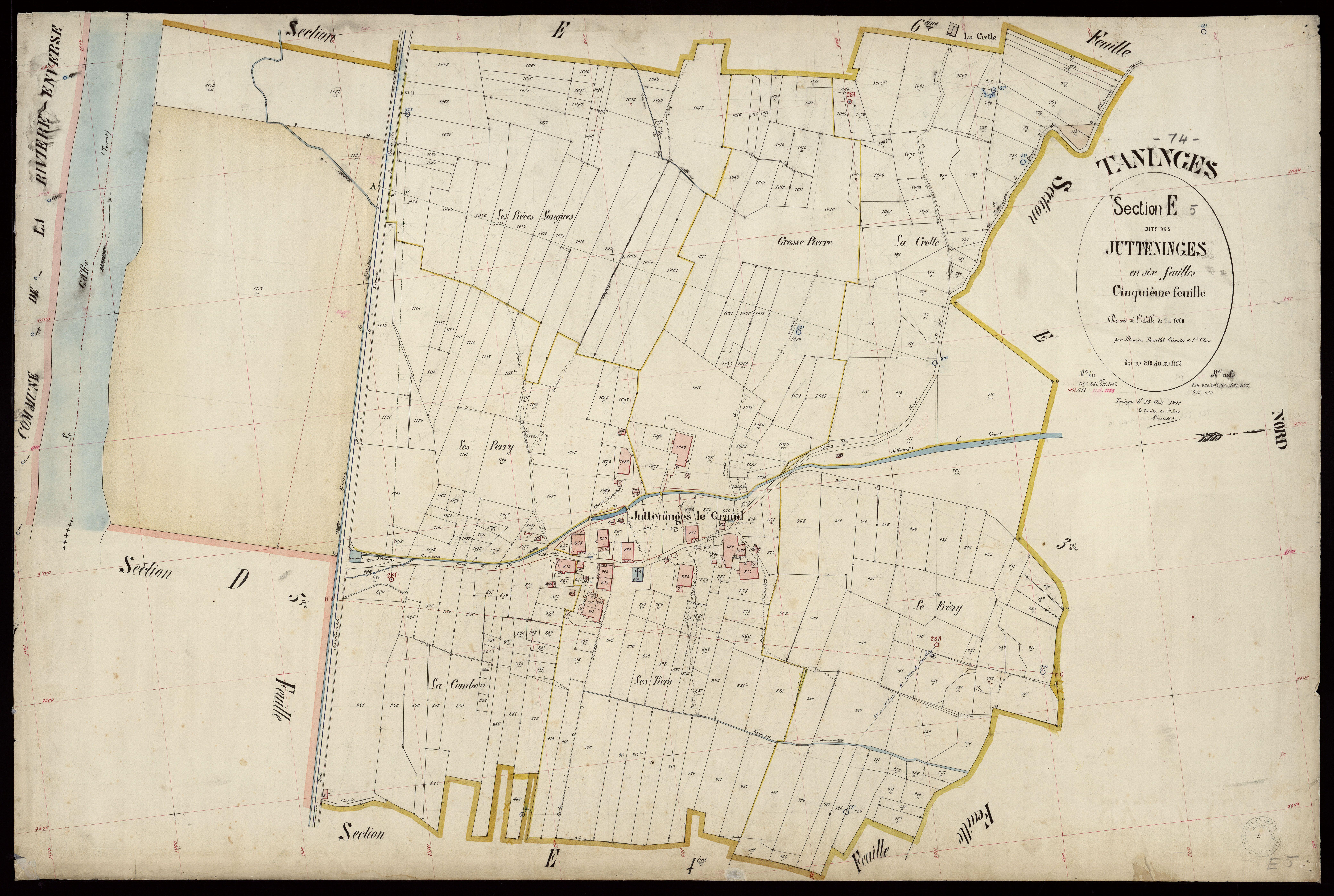 3 P 3 8521 - Feuille n° 6, parcelles n° 1126 à 1478 - 25 août 1902