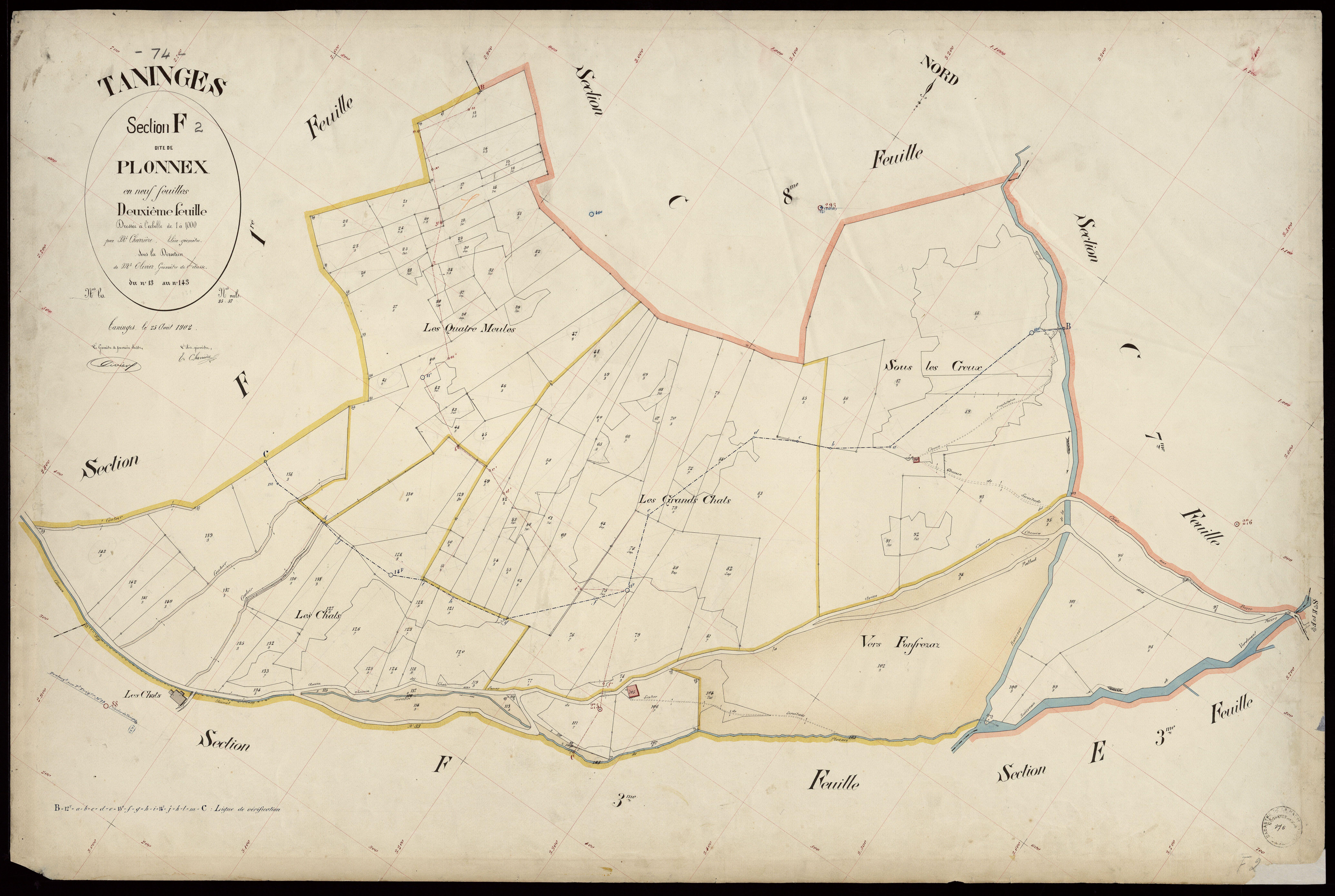 3 P 3 8524 - Feuille n° 3, parcelles n° 144 à 154 - 25 août 1902