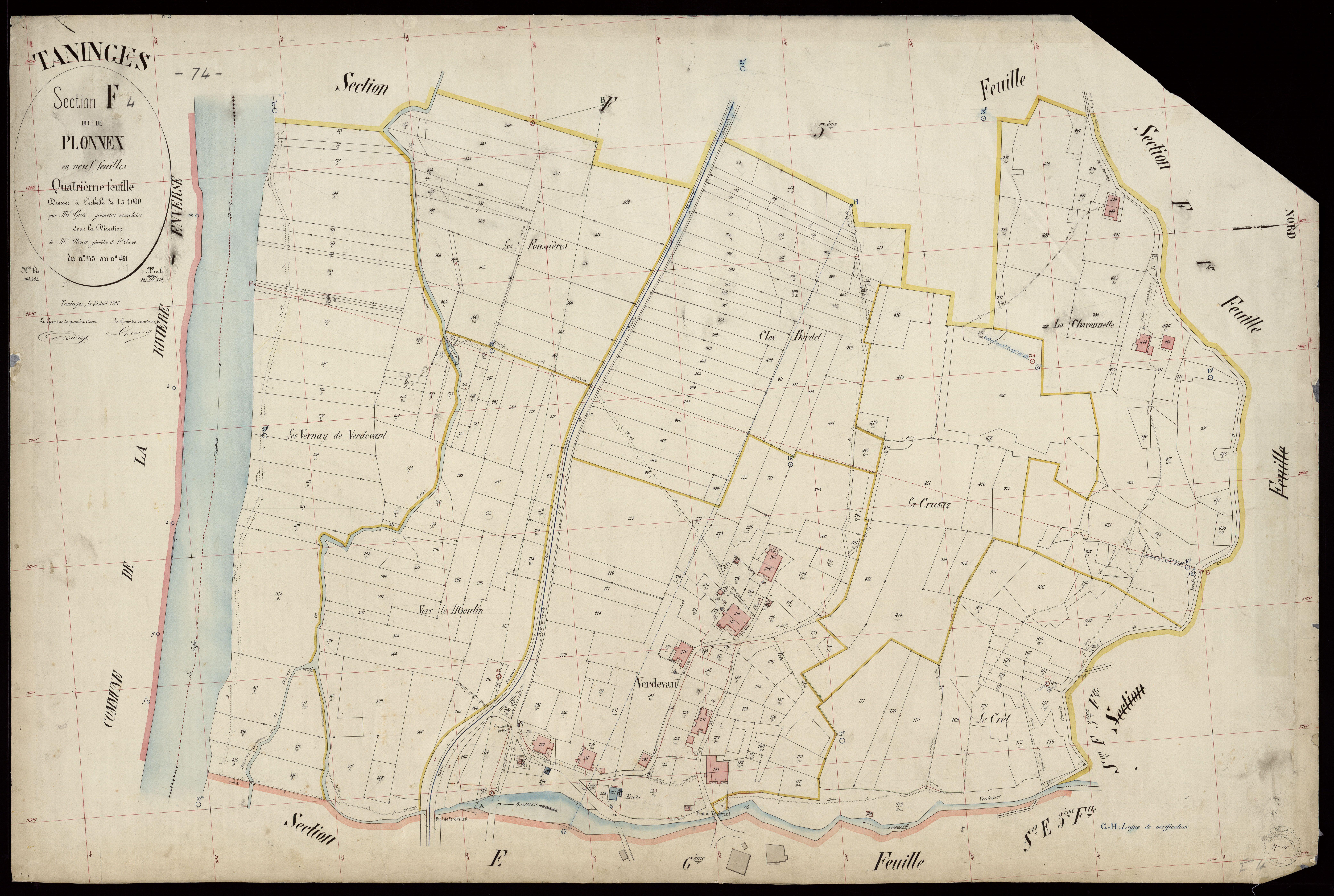 3 P 3 8526 - Feuille n° 5, parcelles n° 462 à 669 - 25 août 1902