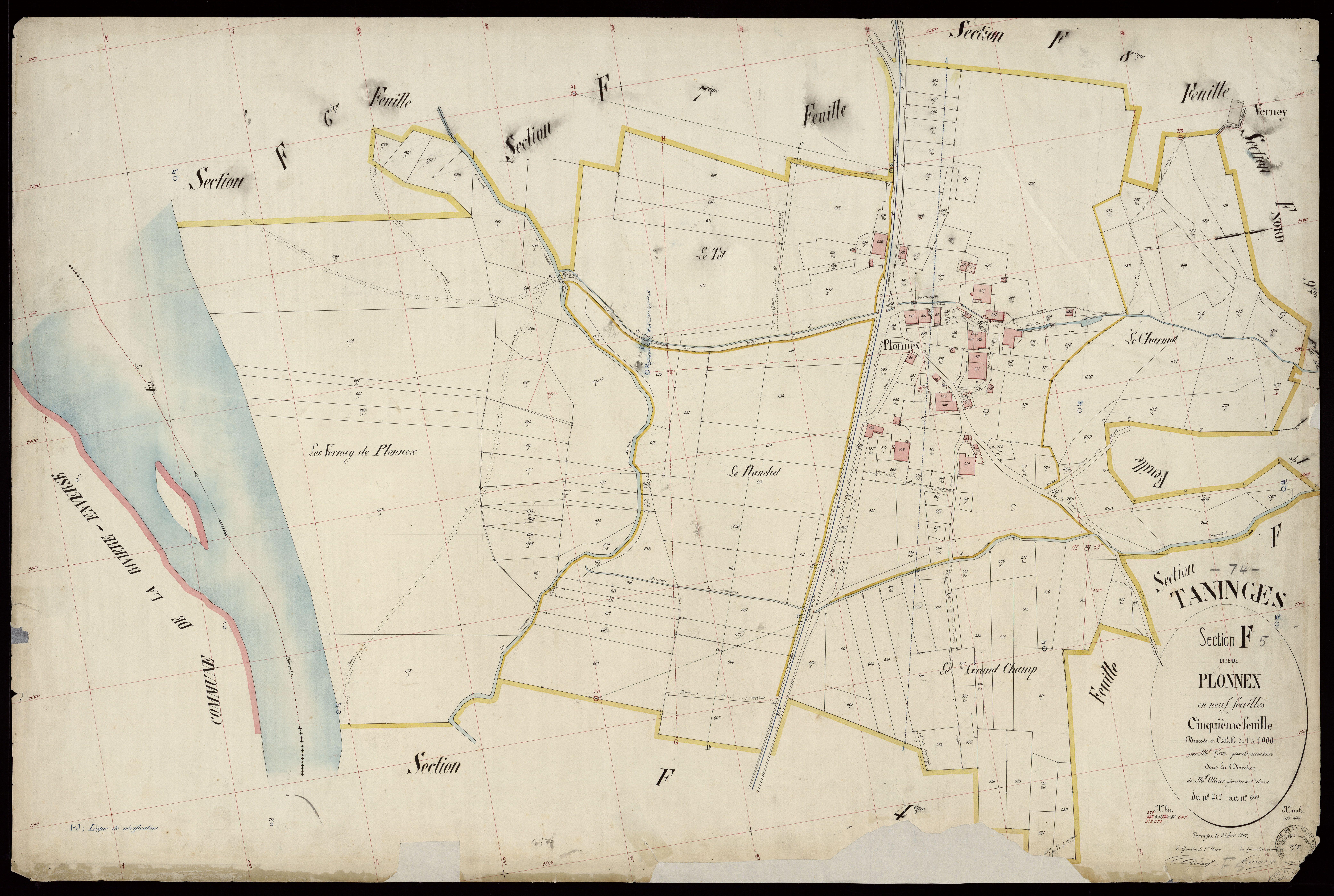 3 P 3 8527 - Feuille n° 6, parcelles n° 670 à 687 - 25 août 1902