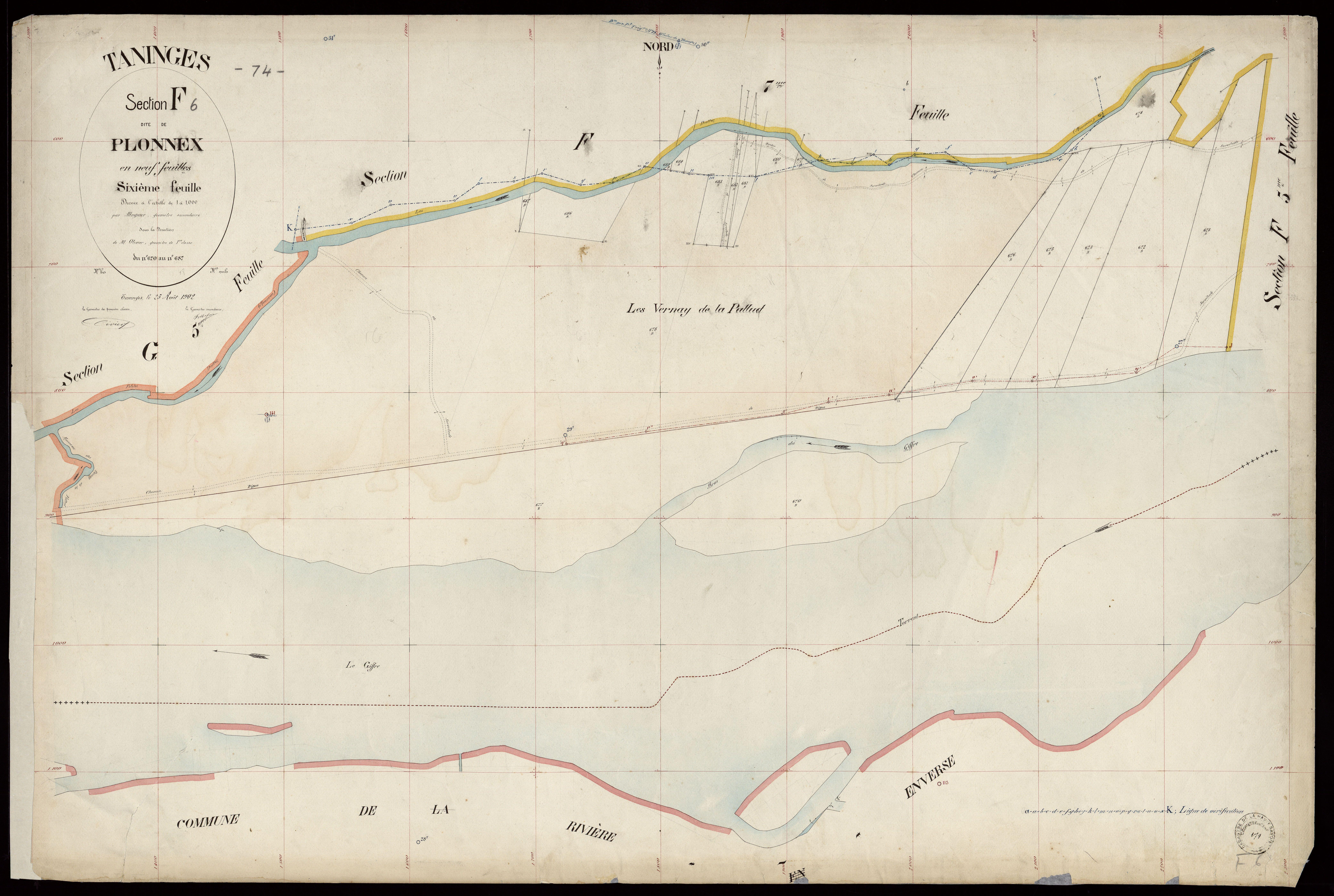 3 P 3 8528 - Feuille n° 7, parcelles n° 688 à 834 - 25 août 1902