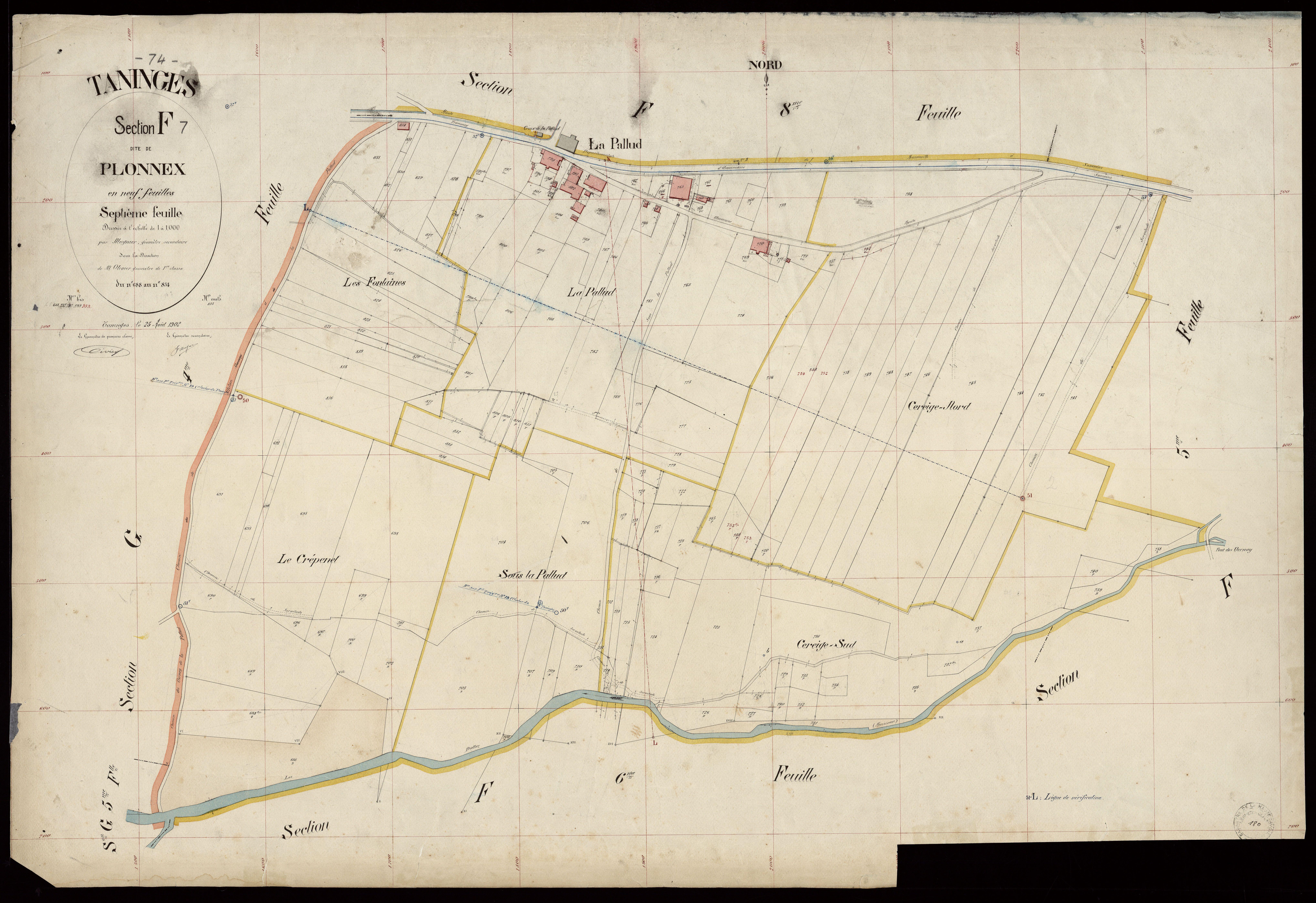 3 P 3 8529 - Feuille n° 8, parcelles n° 835 à 975 - 25 août 1902