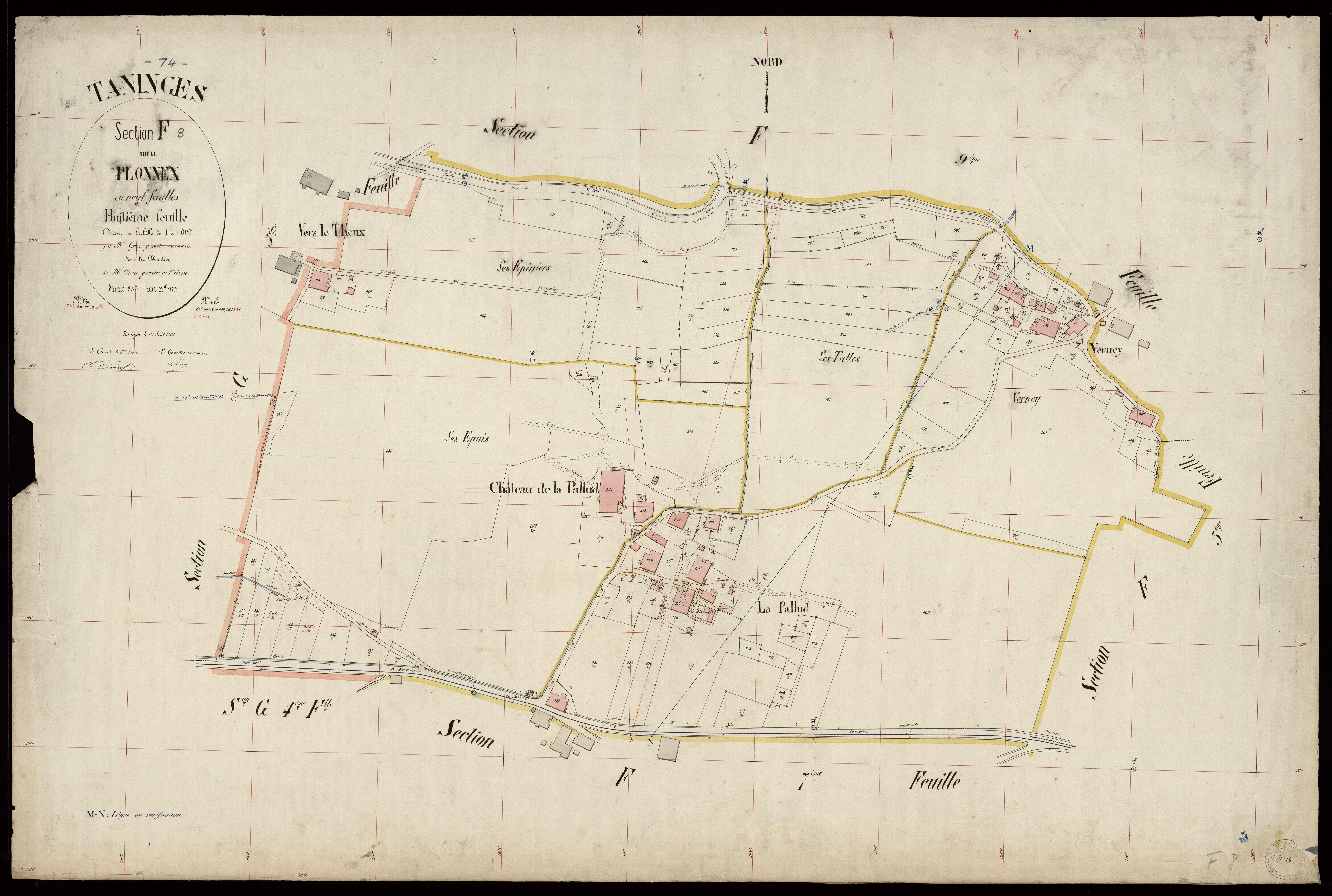 3 P 3 8530 - Feuille n° 9, parcelles n° 976 à 1269 - 25 août 1902