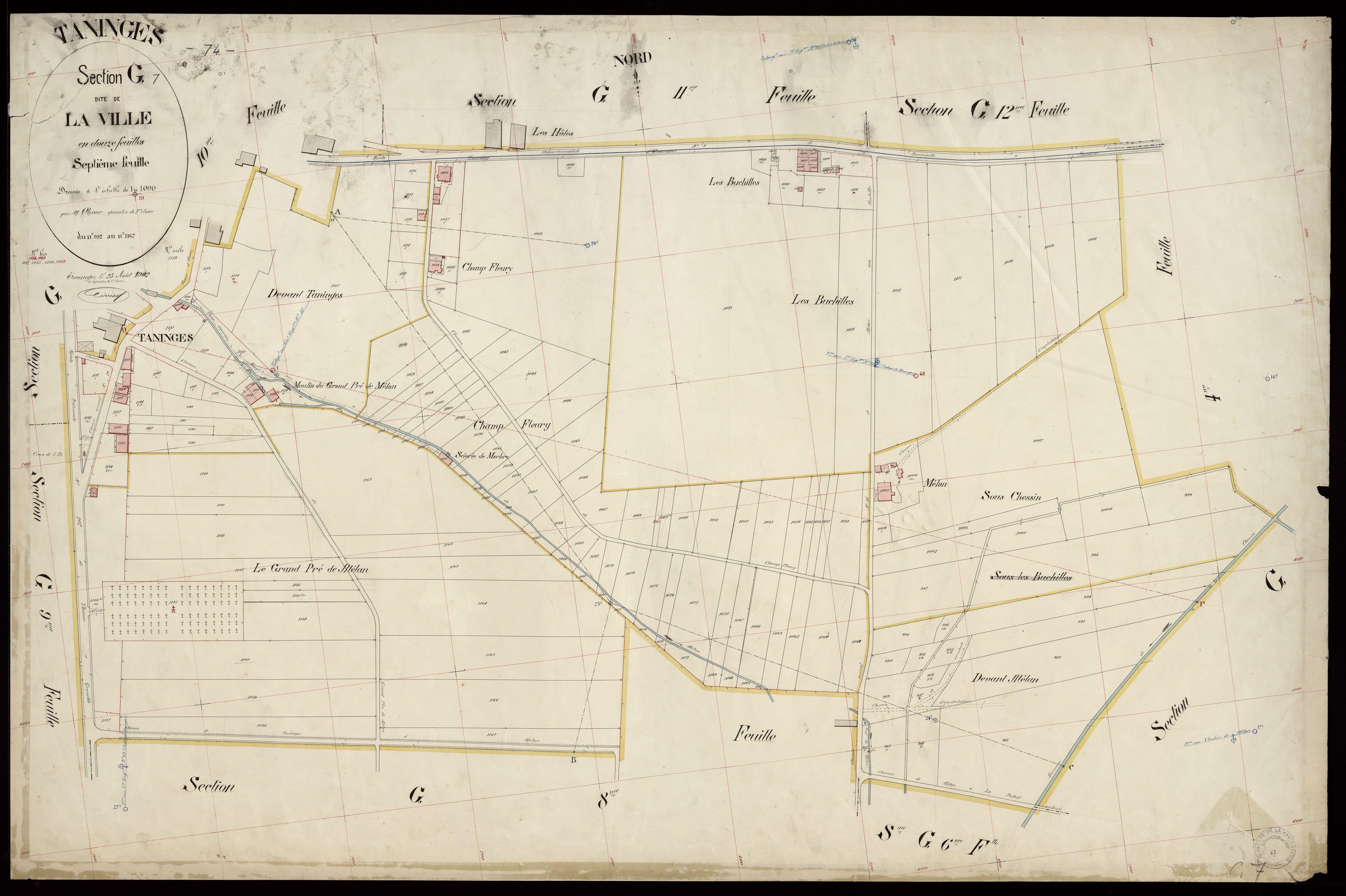 3 P 3 8538 - Feuille n° 8, parcelles n° 1168 à 1296 - 25 août 1902