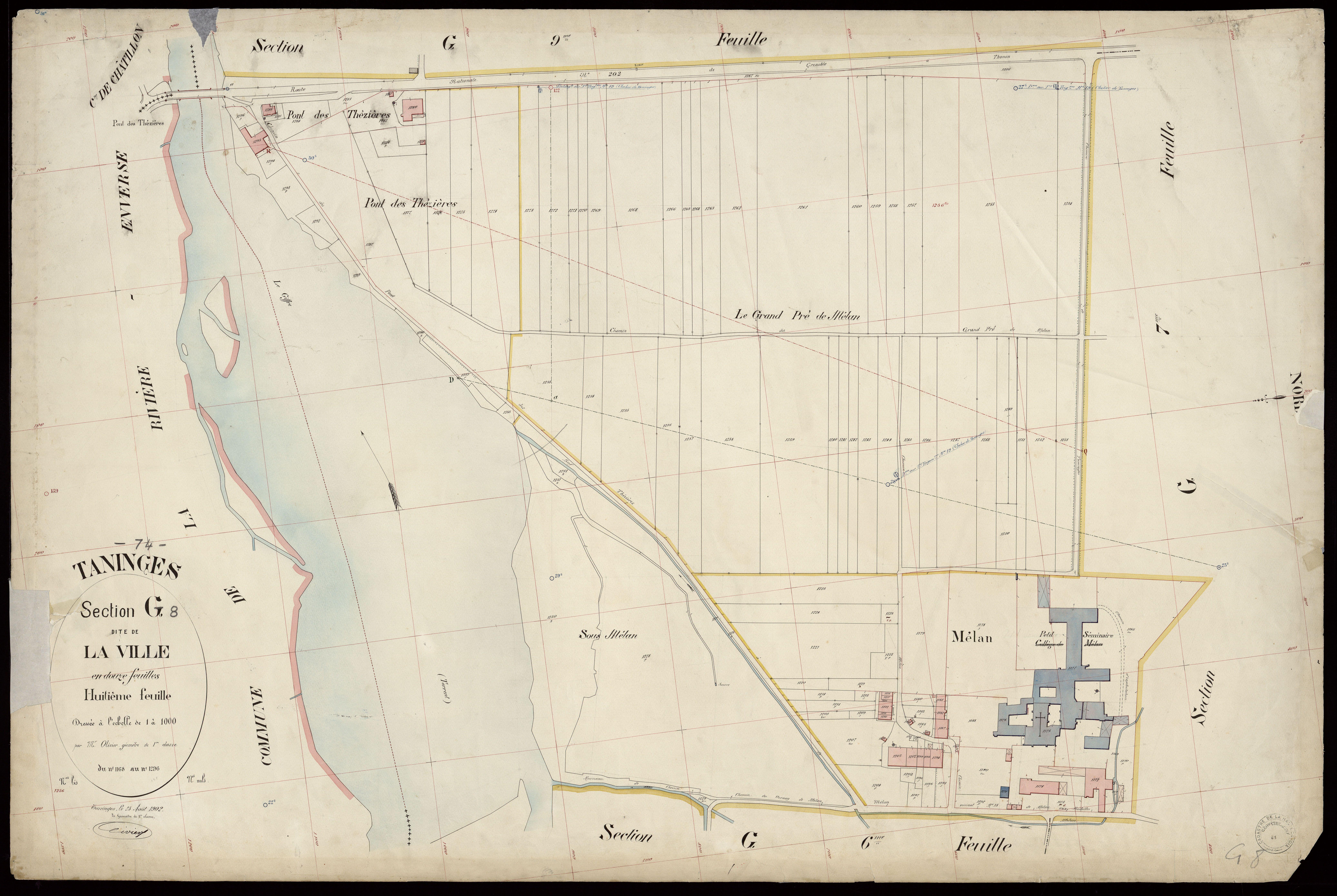 3 P 3 8539 - Feuille n° 9, parcelles n° 1297 à 1355 - 25 août 1902