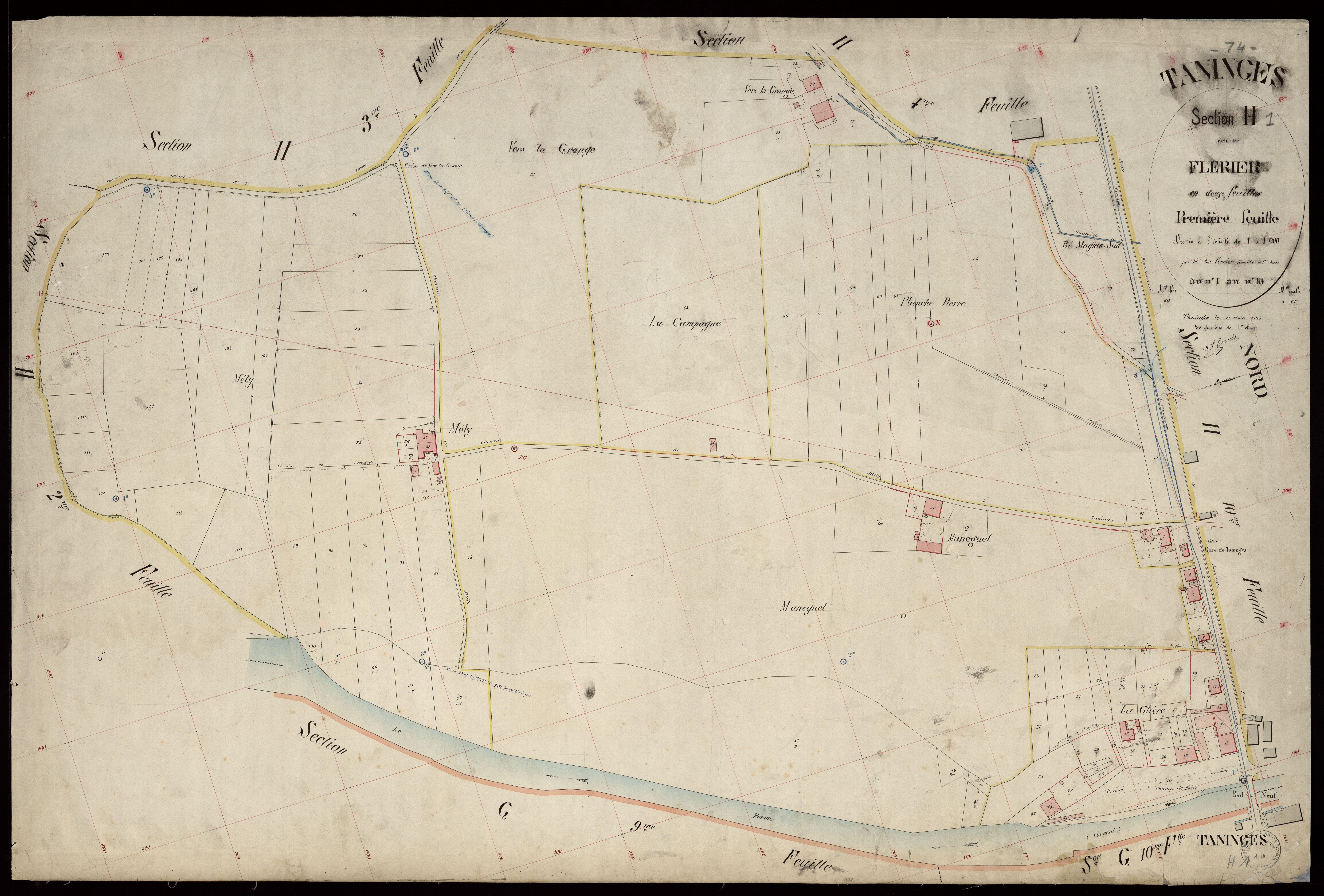 3 P 3 8544 - Feuille n° 2, parcelles n° 115 à 119 - 25 août 1902