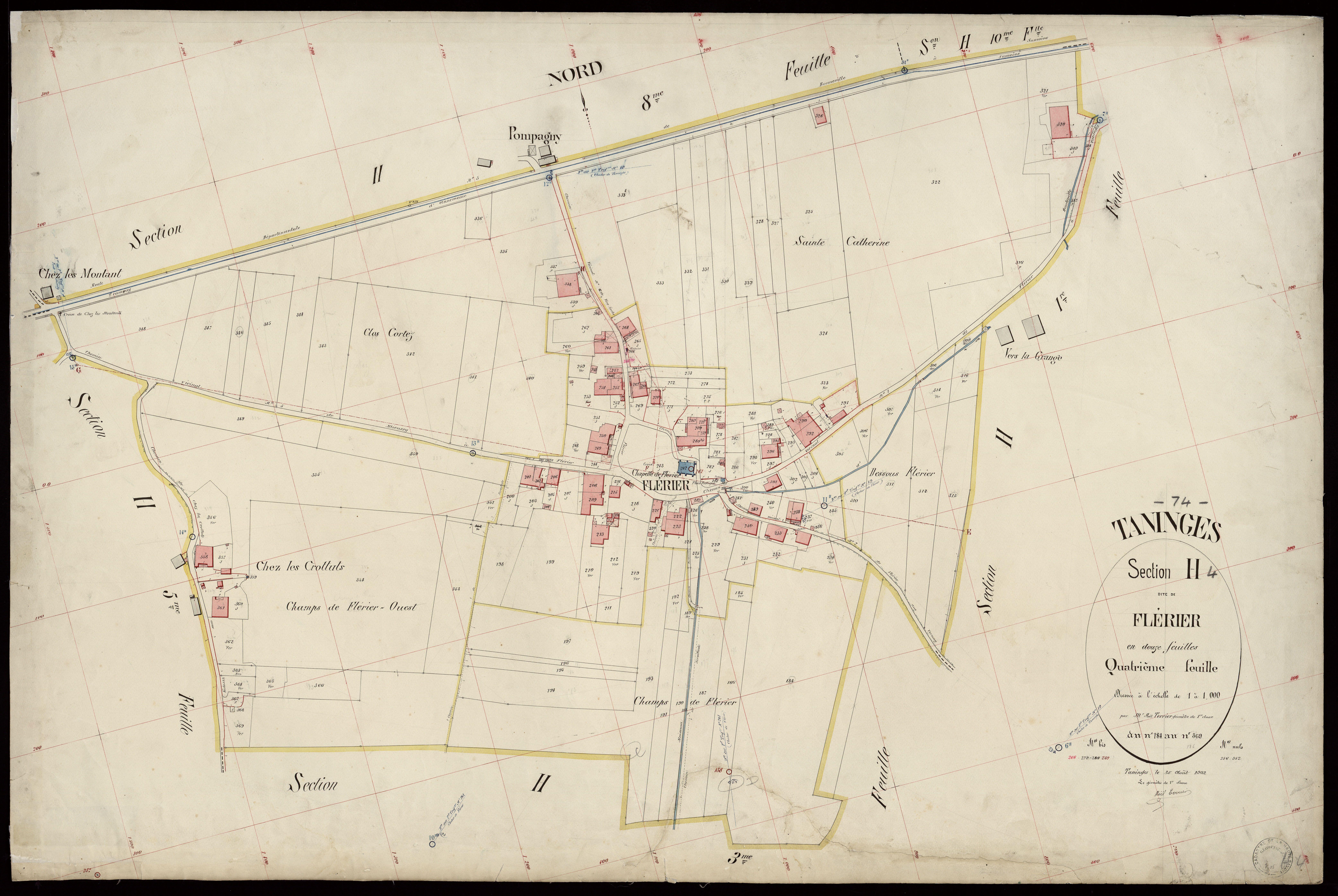3 P 3 8547 - Feuille n° 5, parcelles n° 370 à 498 - 25 août 1902