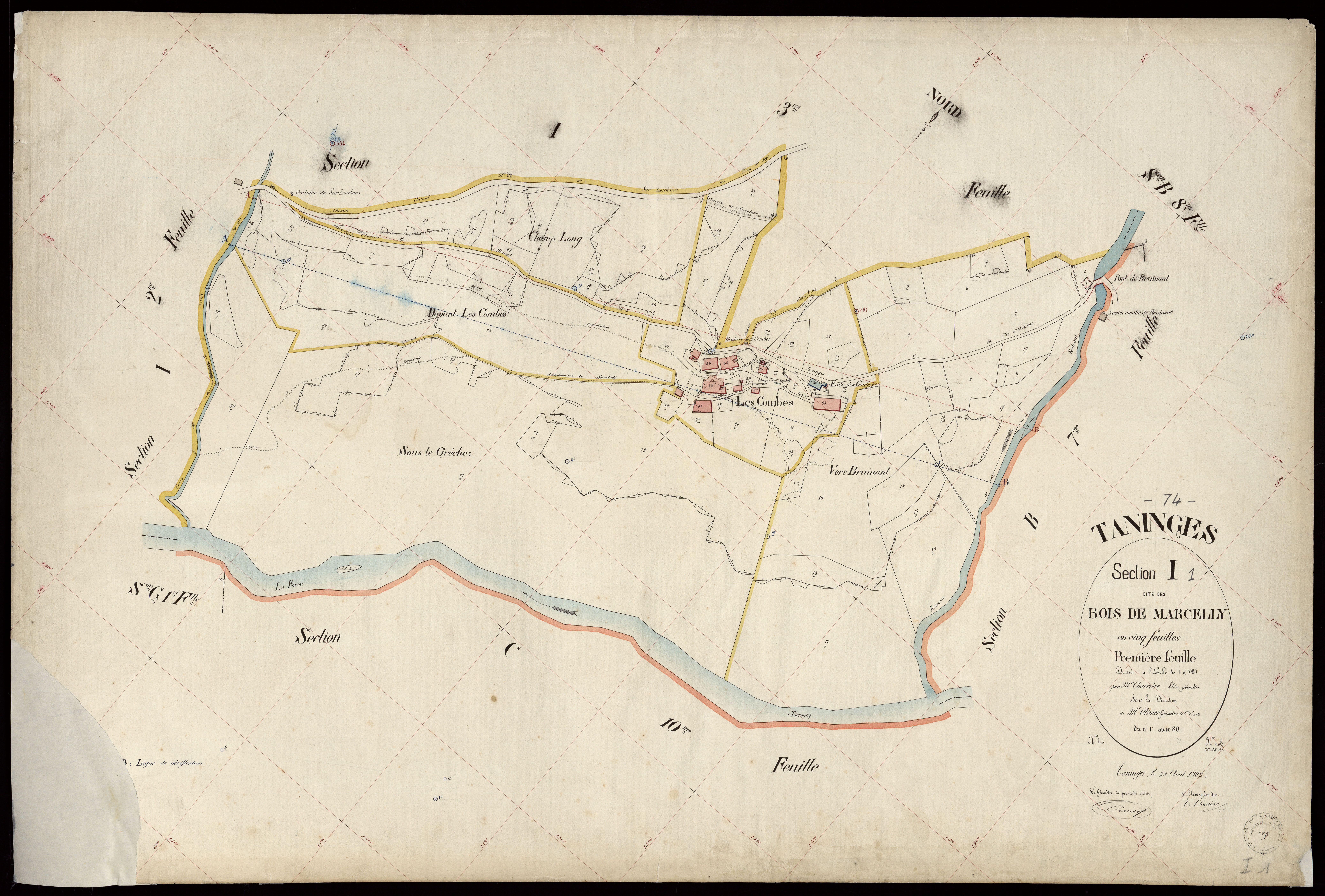 3 P 3 8556 - Feuille n° 2, parcelles n° 81 à 175 - 25 août 1902