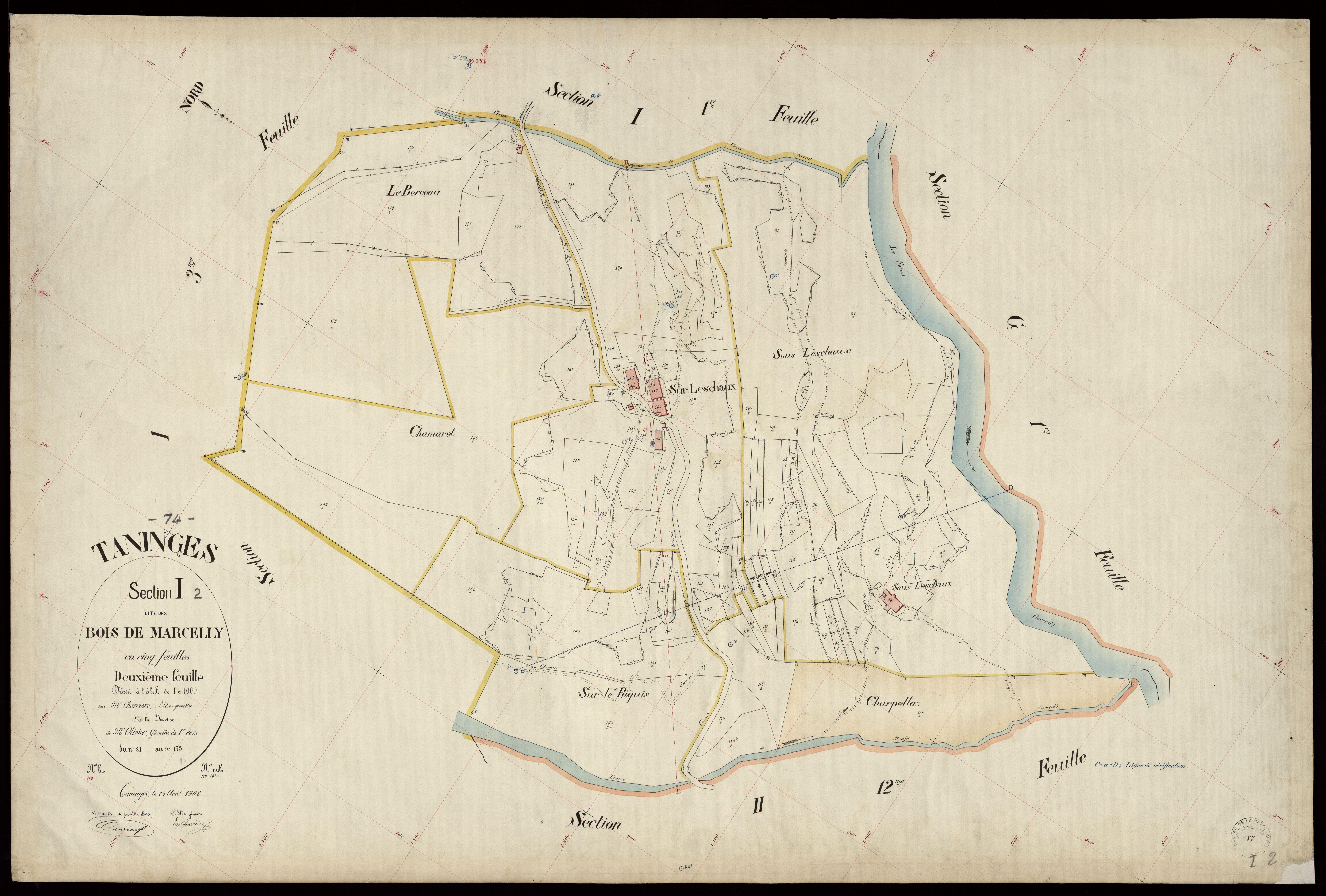 3 P 3 8557 - Feuille n° 3, parcelles n° 176 à 201 - 25 août 1902
