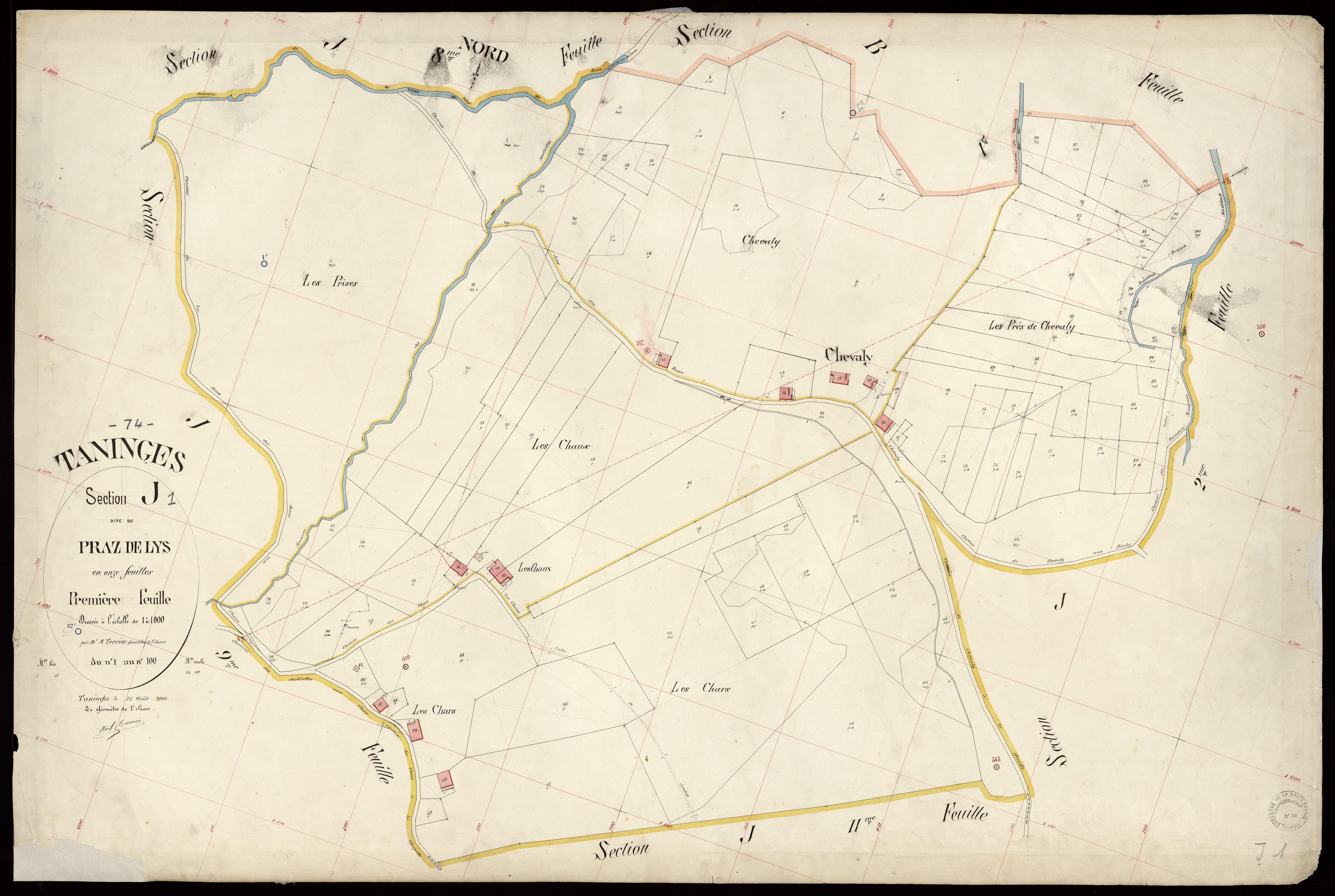 3 P 3 8561 - Feuille n° 2, parcelles n° 101 à 150 - 25 août 1902
