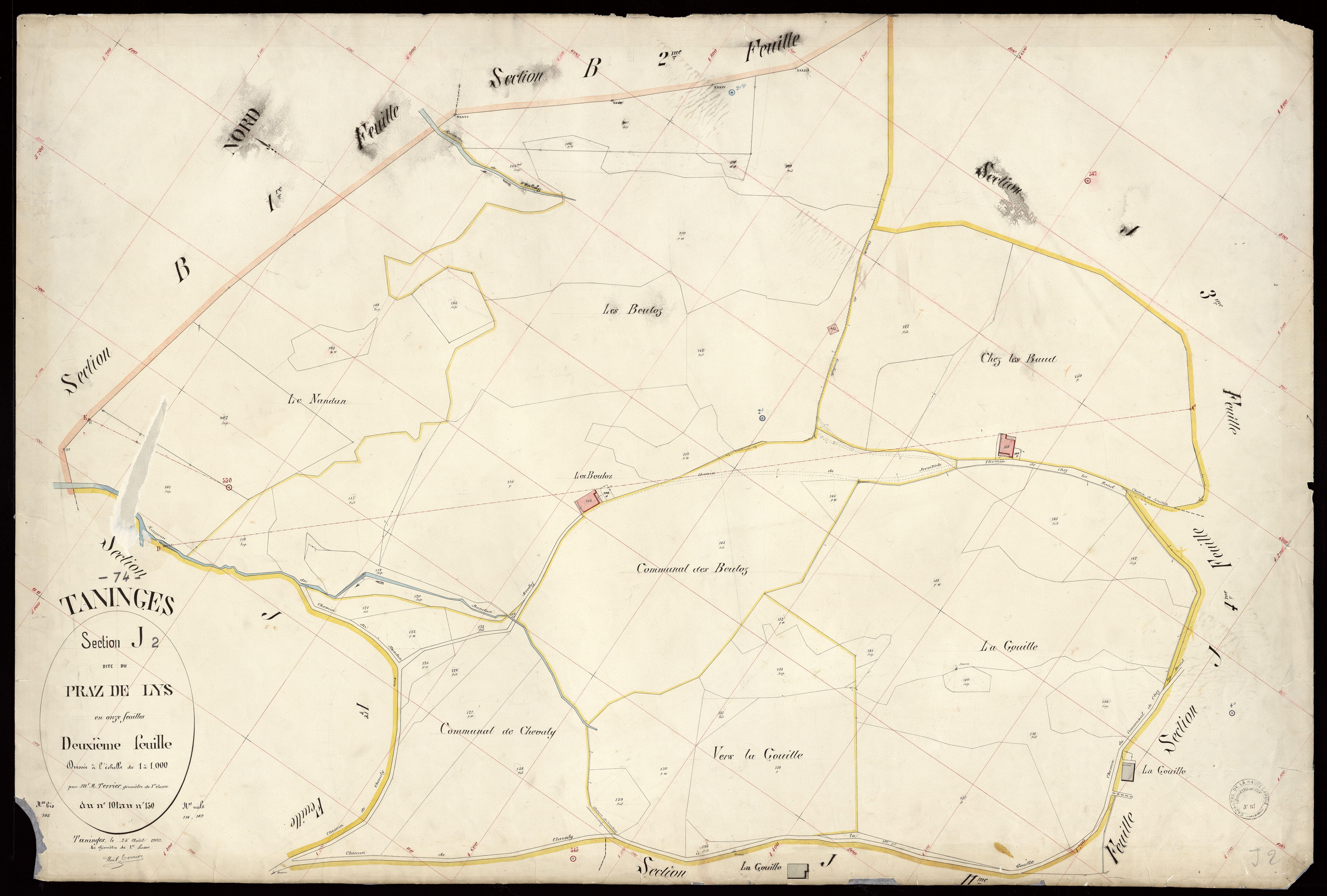 3 P 3 8562 - Feuille n° 3, parcelles n° 151 à 168 - 25 août 1902