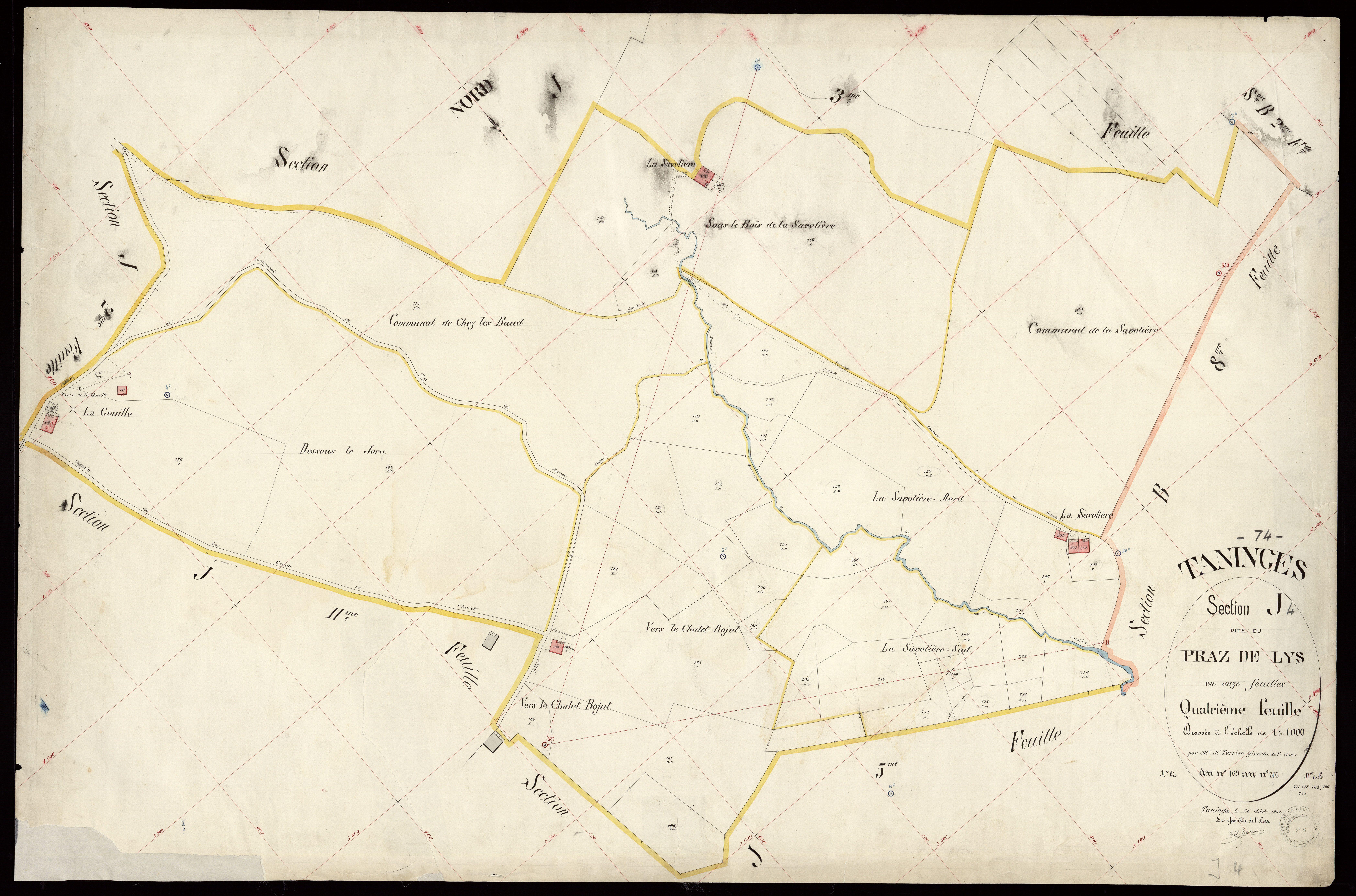 3 P 3 8564 - Feuille n° 5, parcelles n° 217 à 242 - 25 août 1902