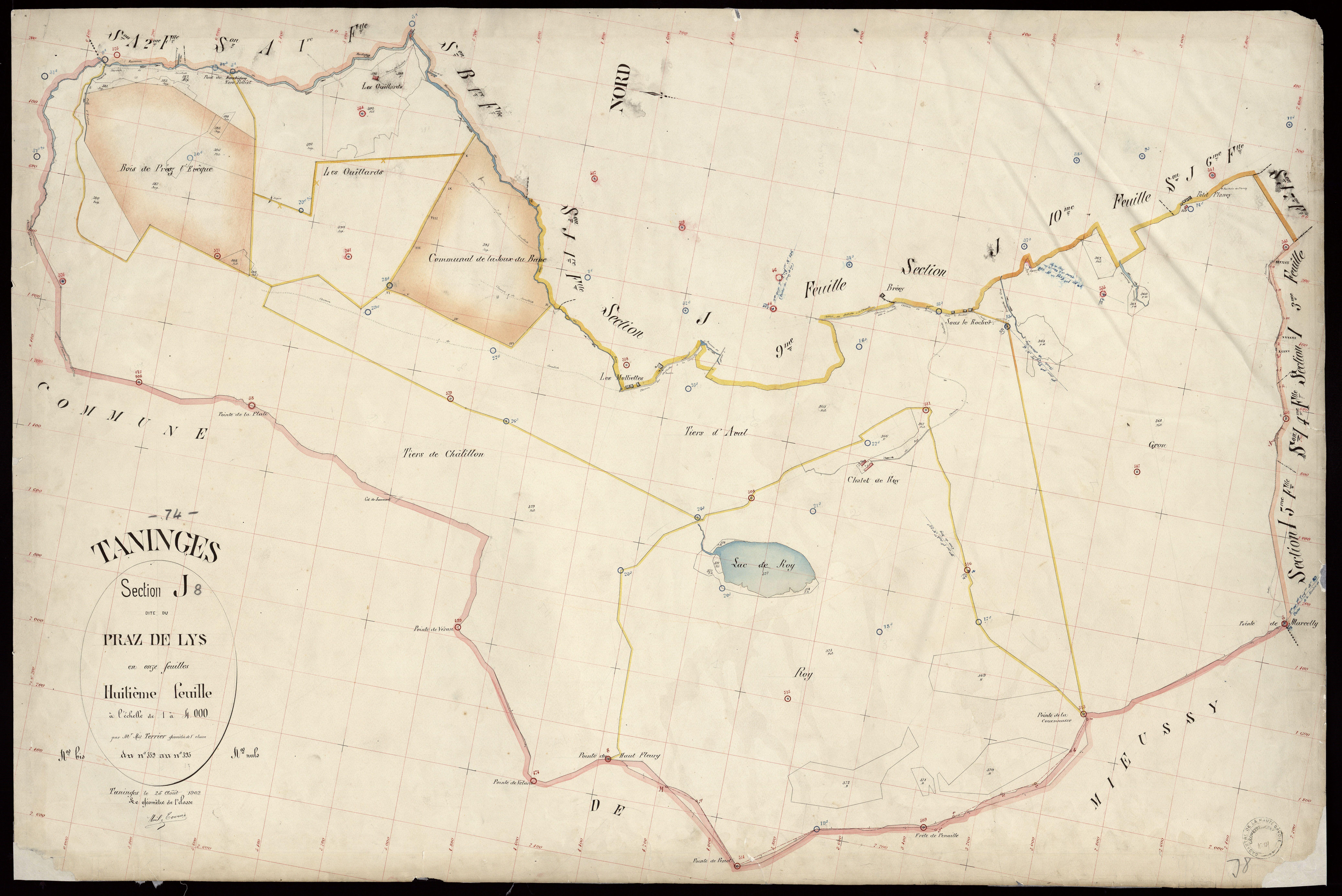 3 P 3 8568 - Feuille n° 9, parcelles n° 396 à 473 - 25 août 1902
