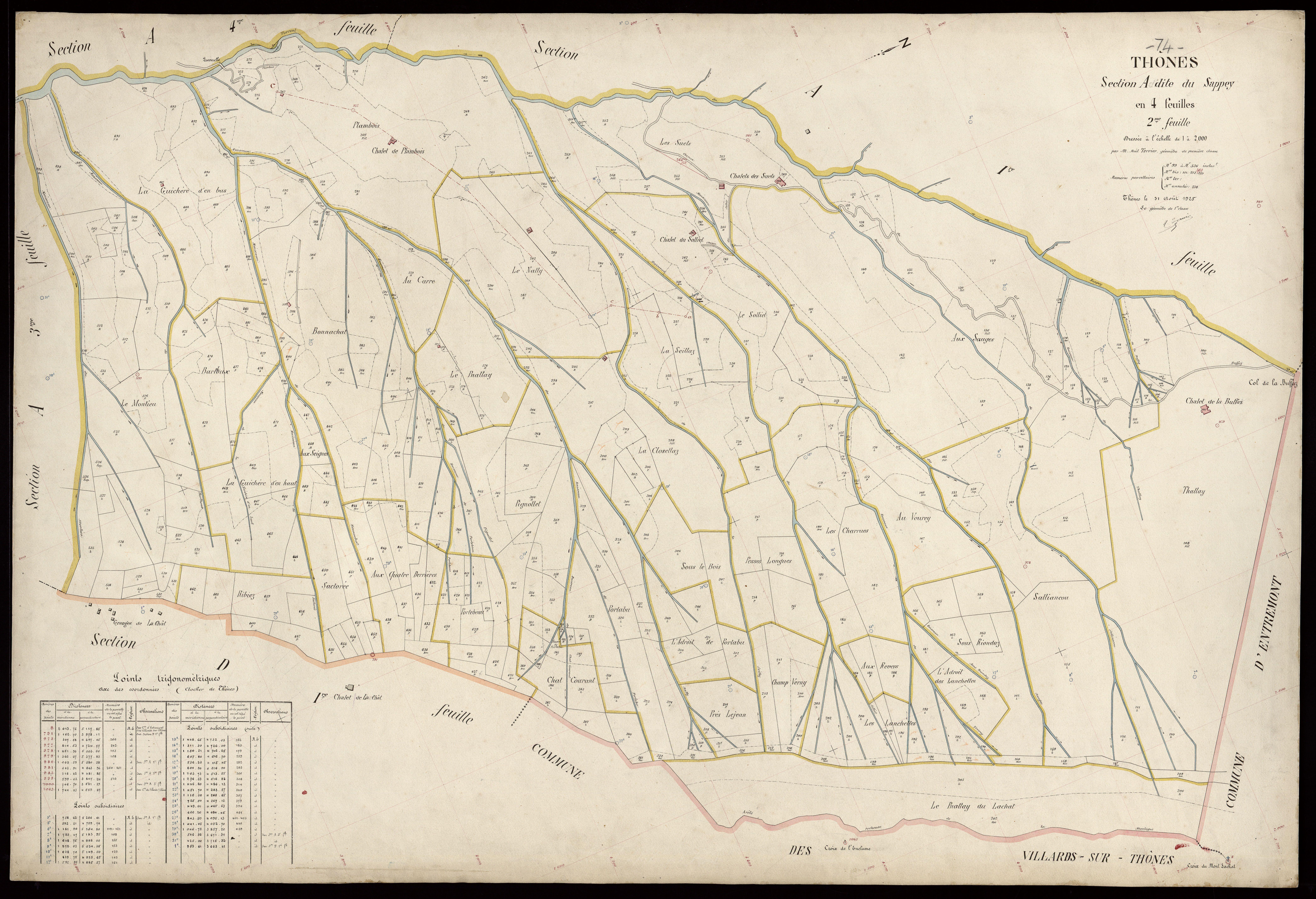 3 P 3 8608 - Feuille n° 3, parcelles n° 537 à 709 - 1er juin 1925
