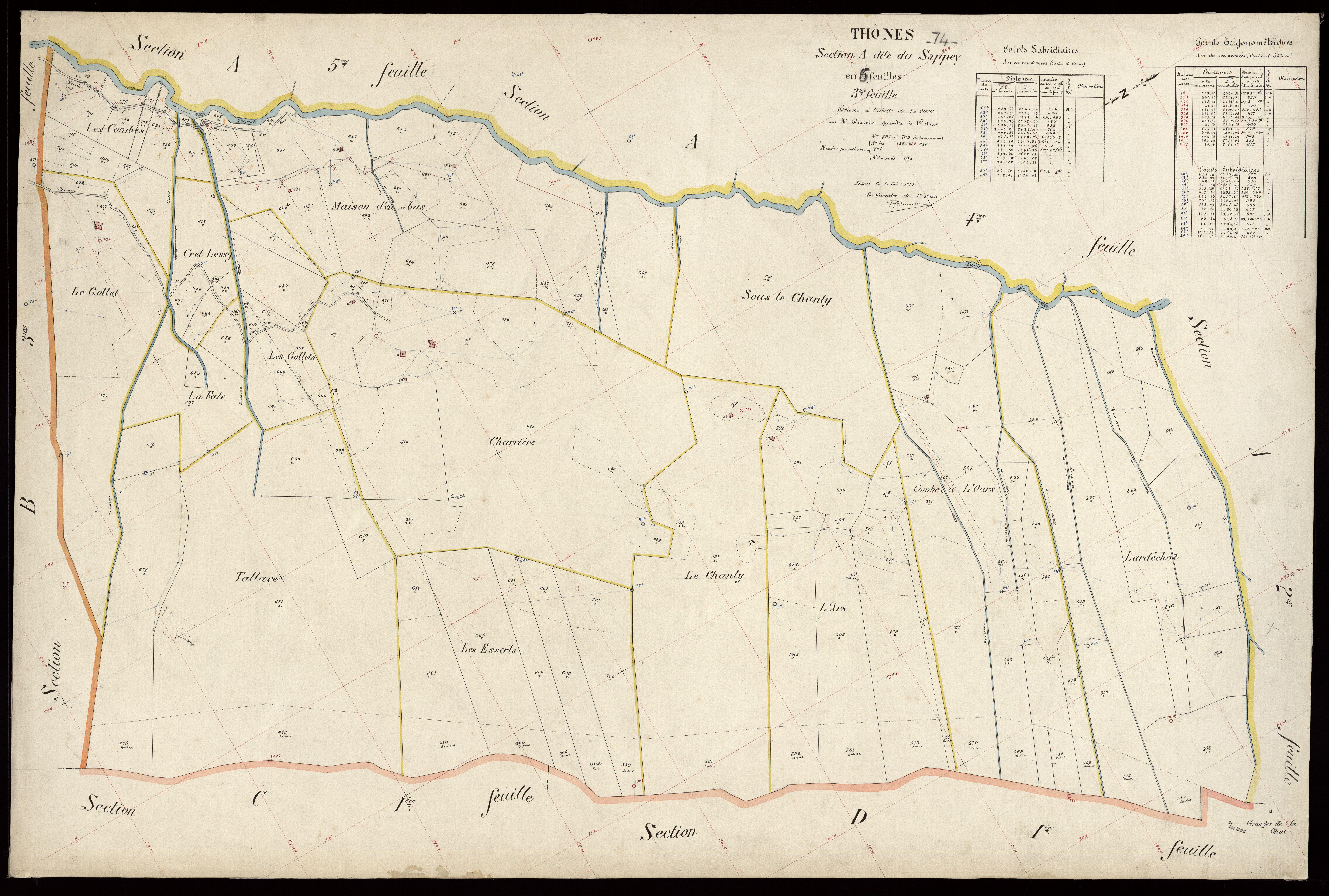3 P 3 8609 - Feuille n° 4, parcelles n° 710 à 1070 - 5 juin 1925