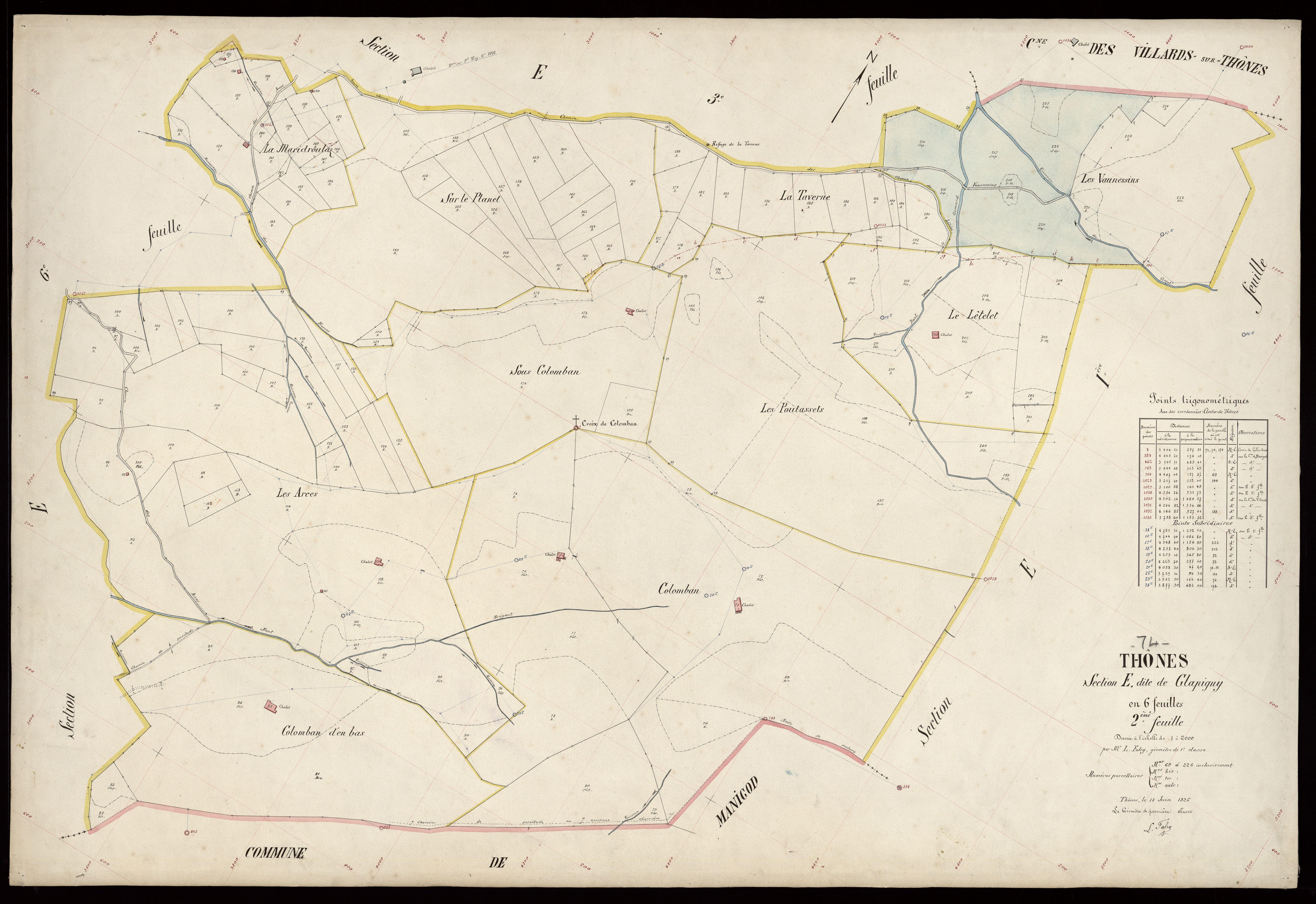 3 P 3 8619 - Feuille n° 3, parcelles n° 227 à 589 - 15 juin 1925