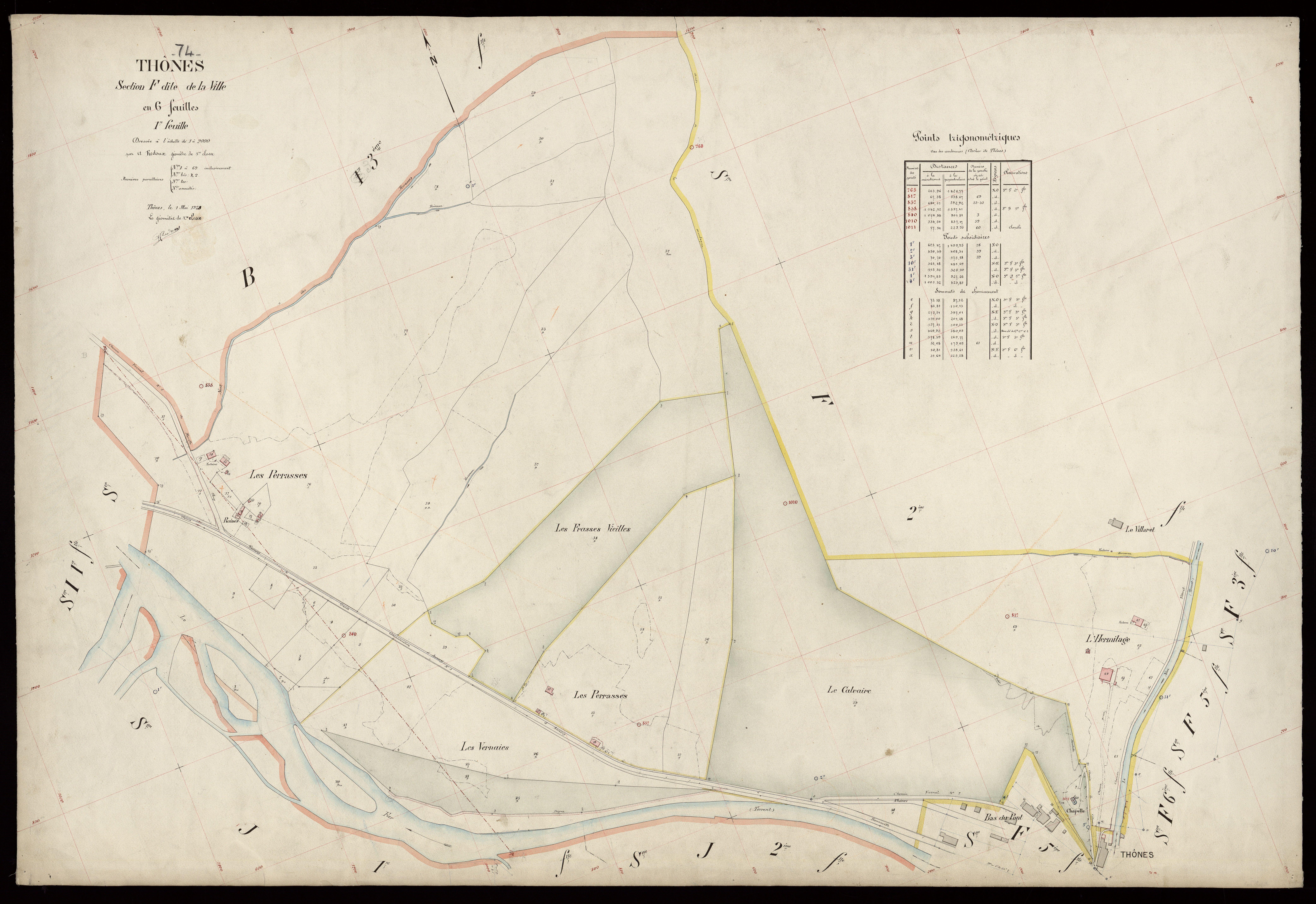 3 P 3 8624 - Feuille n° 2, parcelles n° 70 à 129 - 1er mai 1925