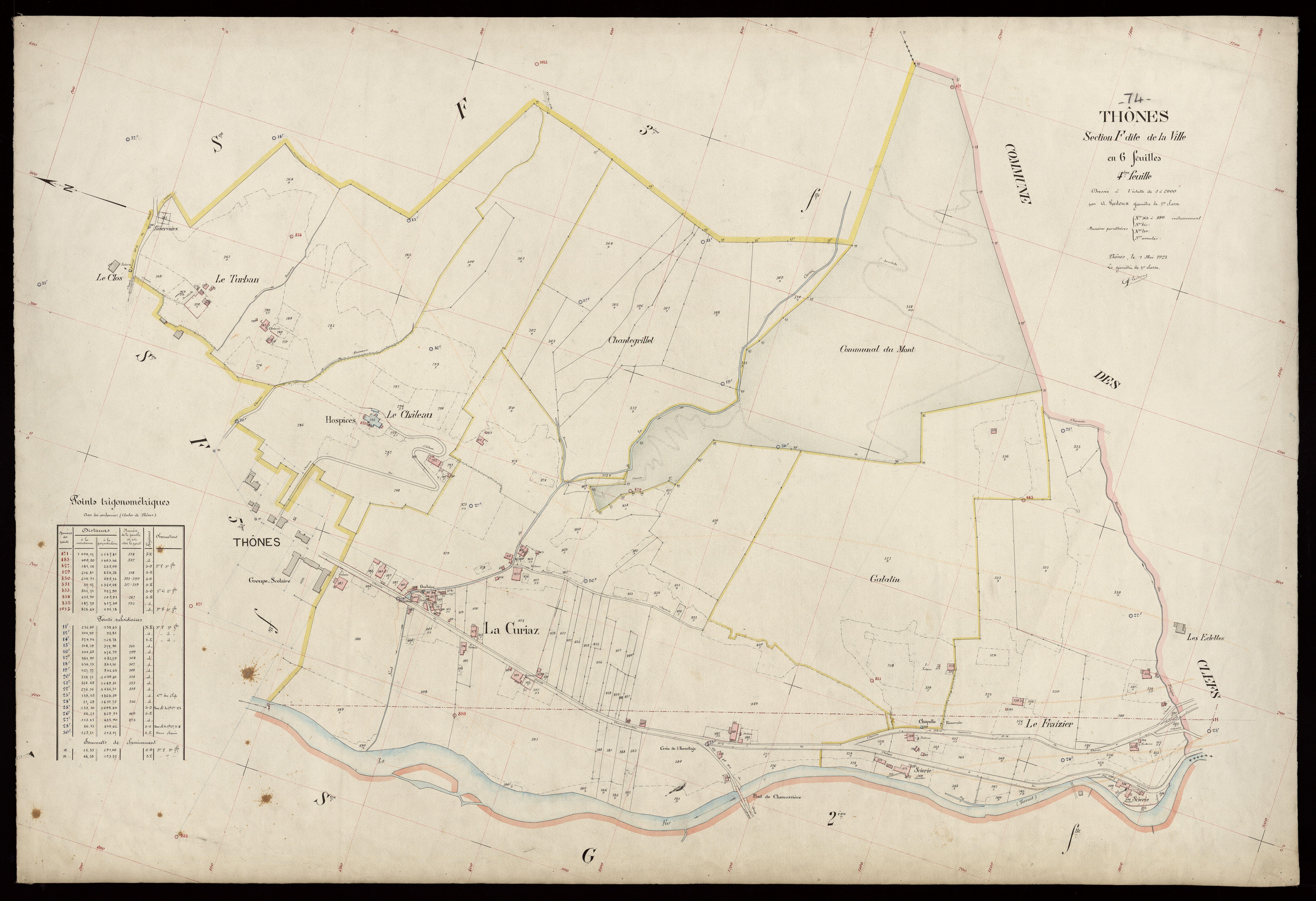 3 P 3 8627 - Feuille n° 5, parcelles n° 491 à 708 - 1er mai 1925