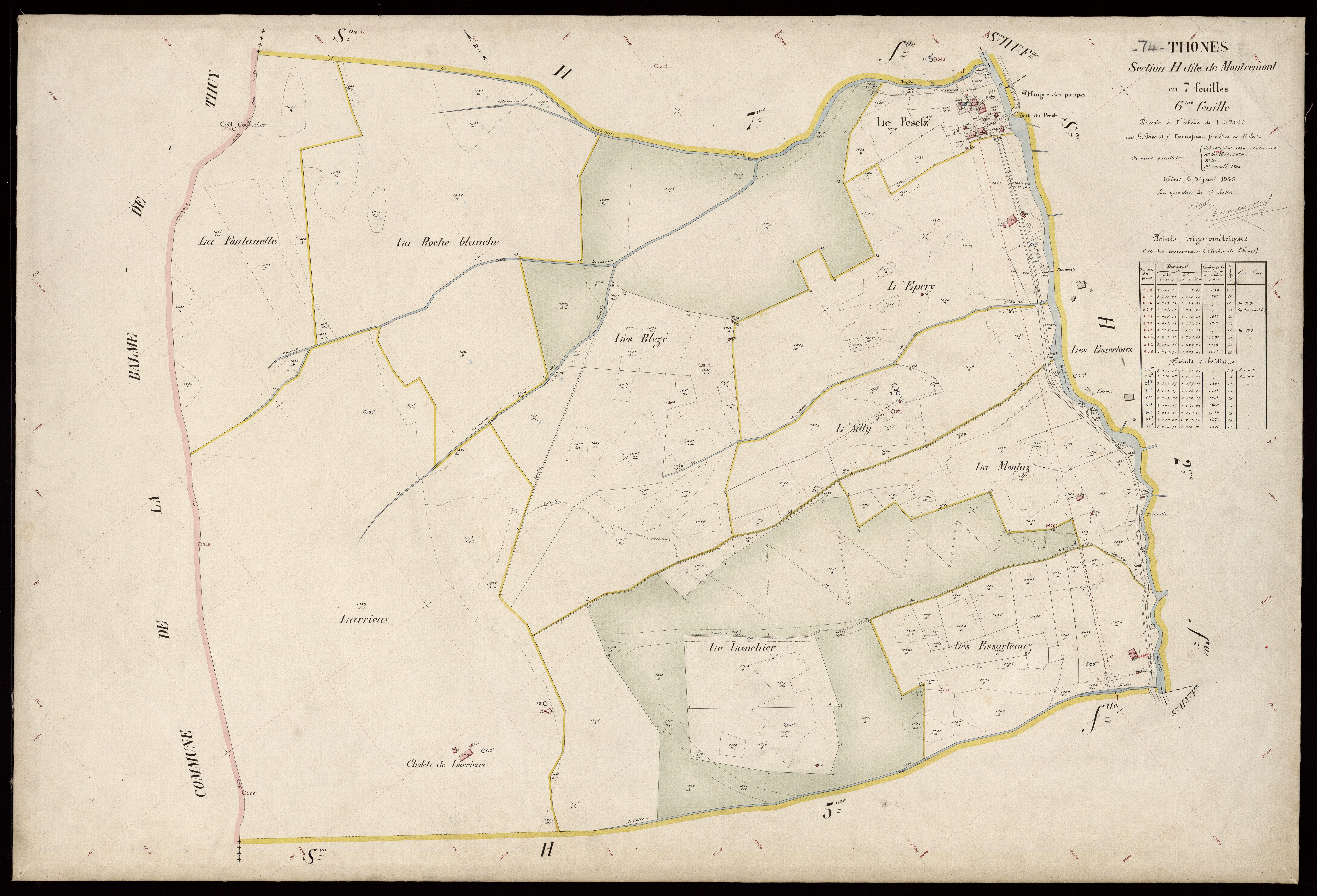 3 P 3 8637 - Feuille n° 7, parcelles n° 1687 à 1903 - 30 juin 1925
