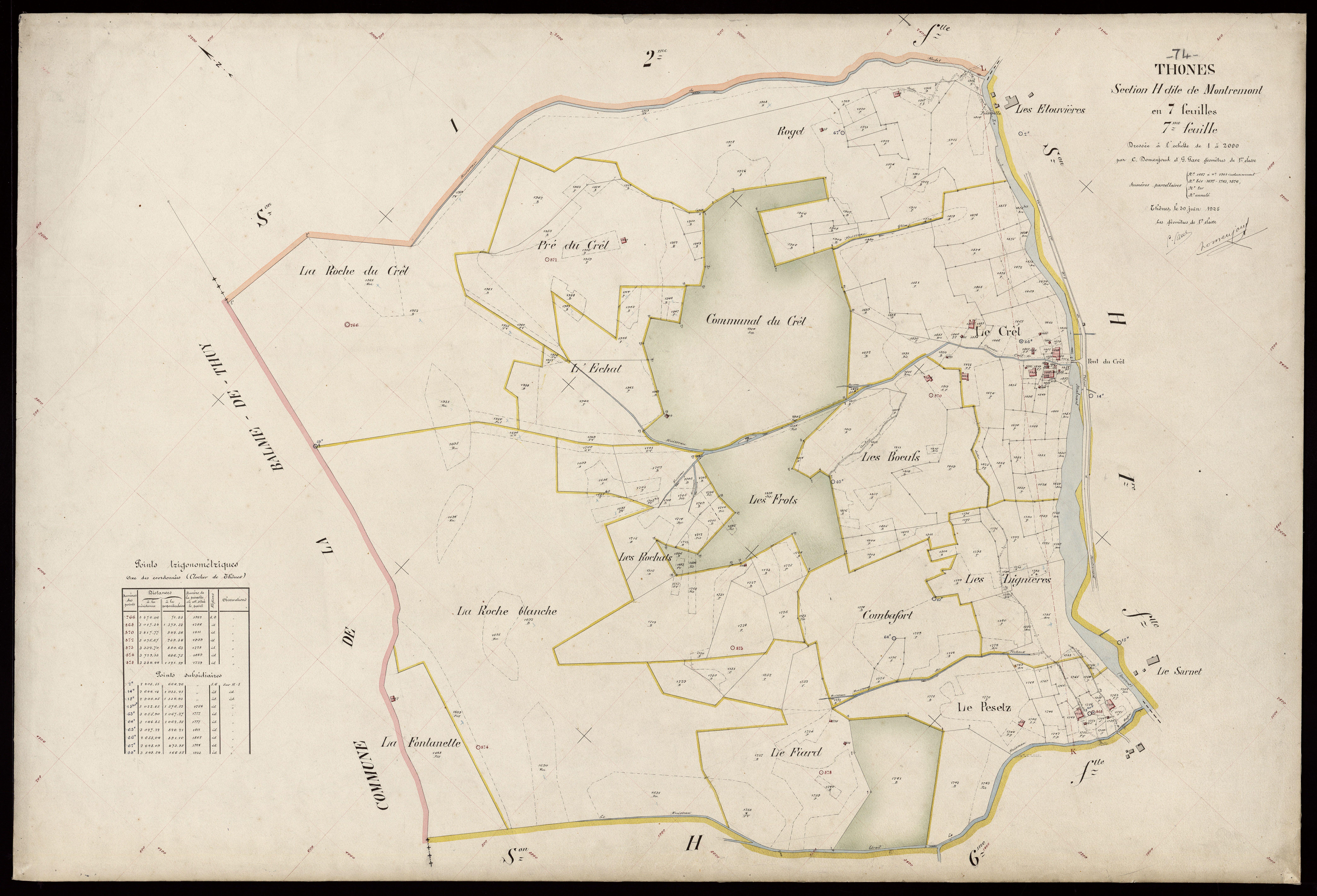 Section I : Bellossier - 1925