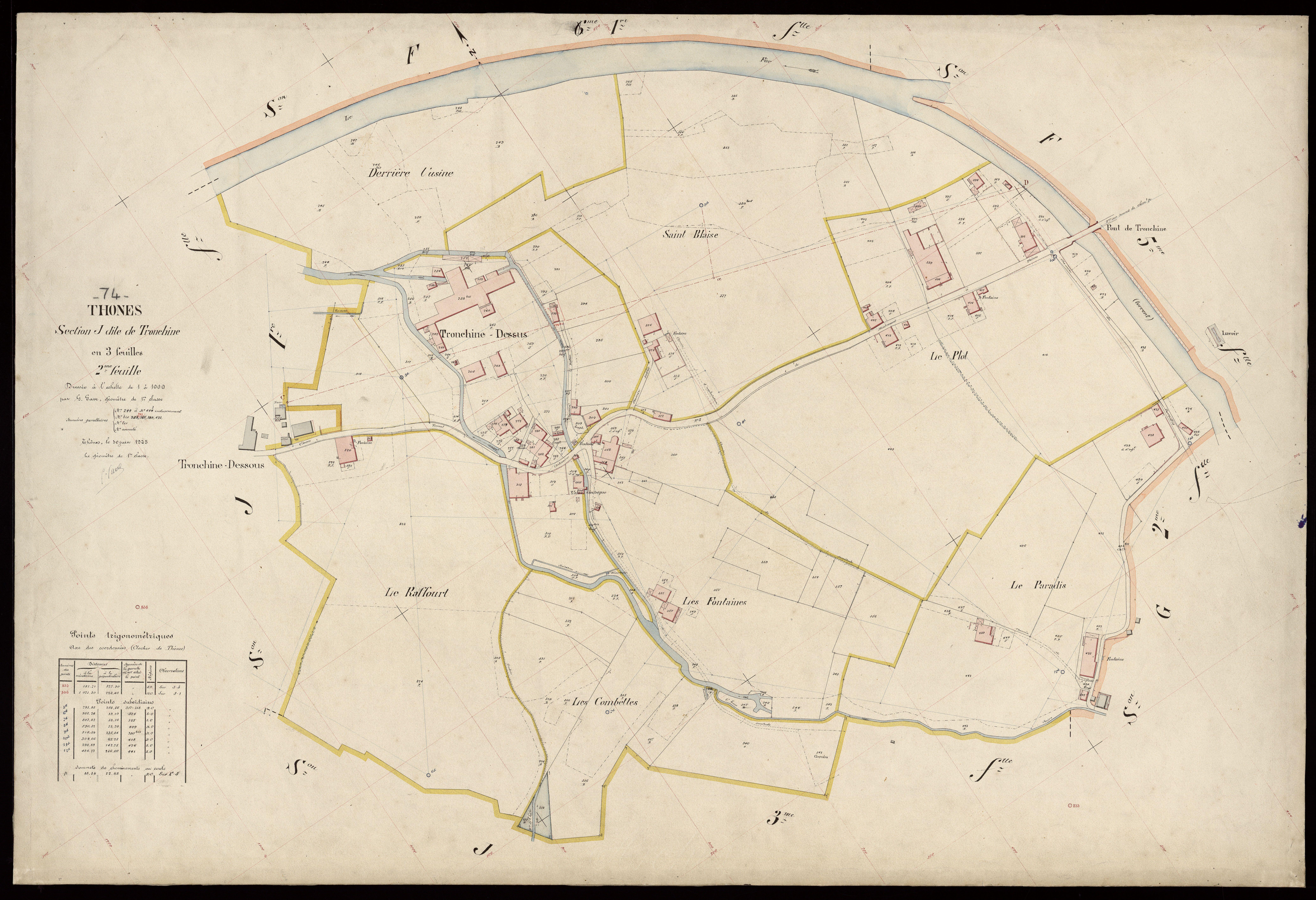 3 P 3 8642 - Feuille n° 3, parcelles n° 444 à 763 - 30 juin 1925