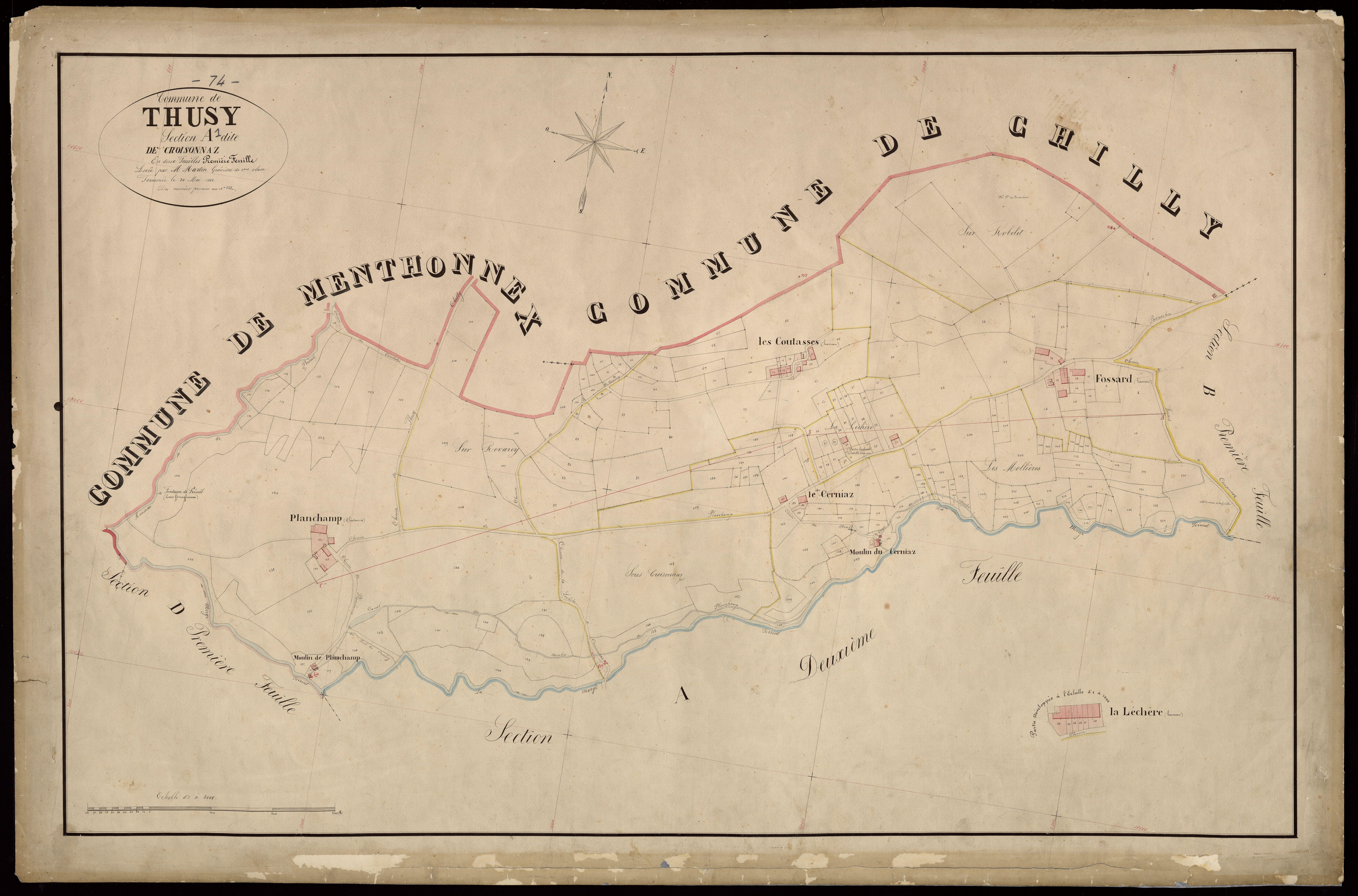 3 P 3 8805 - Feuille n° 2, parcelles n° 236 à 633 - 20 mai 1863