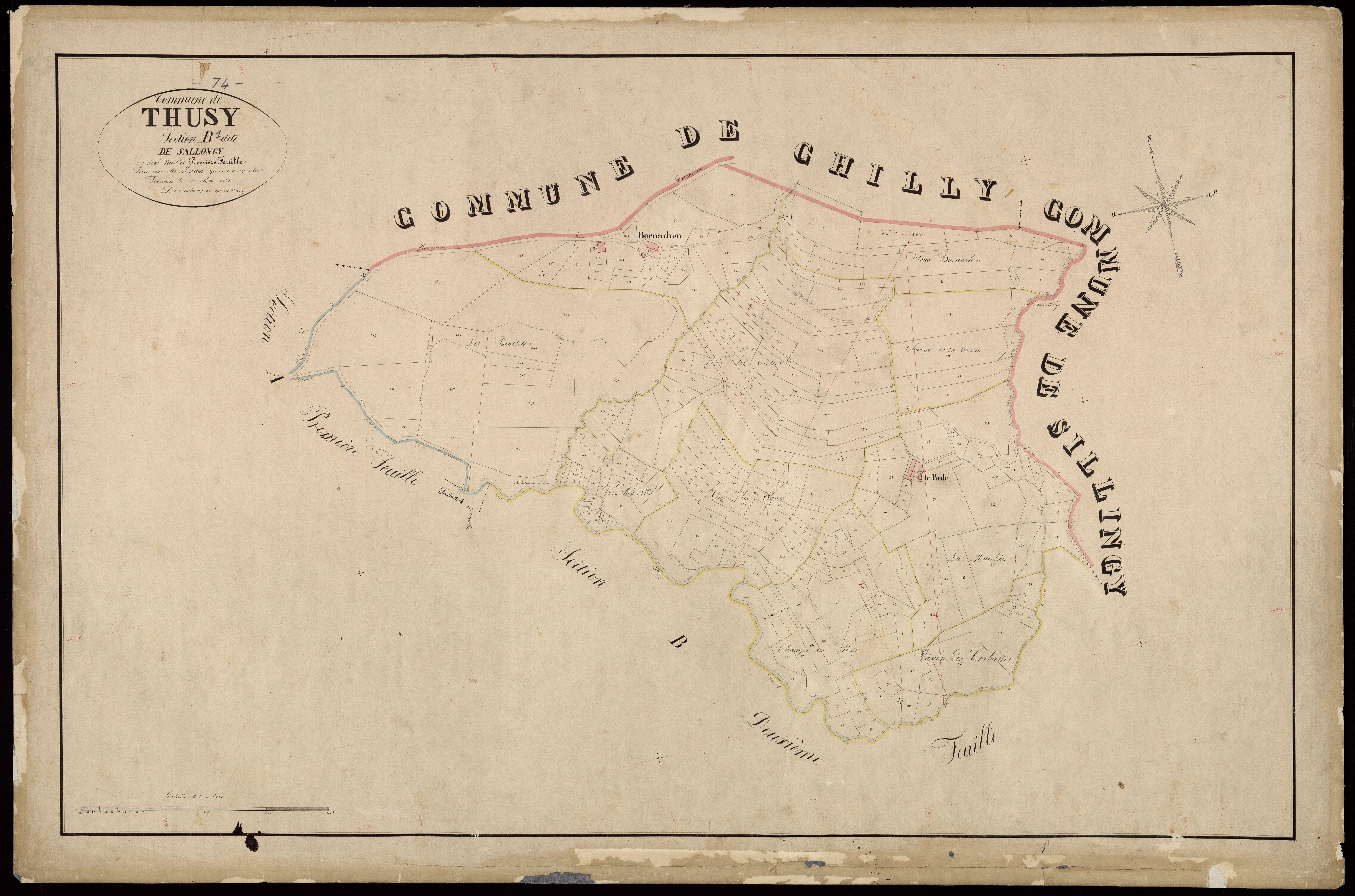 3 P 3 8807 - Feuille n° 2, parcelles n° 255 à 821 - 20 mai 1863