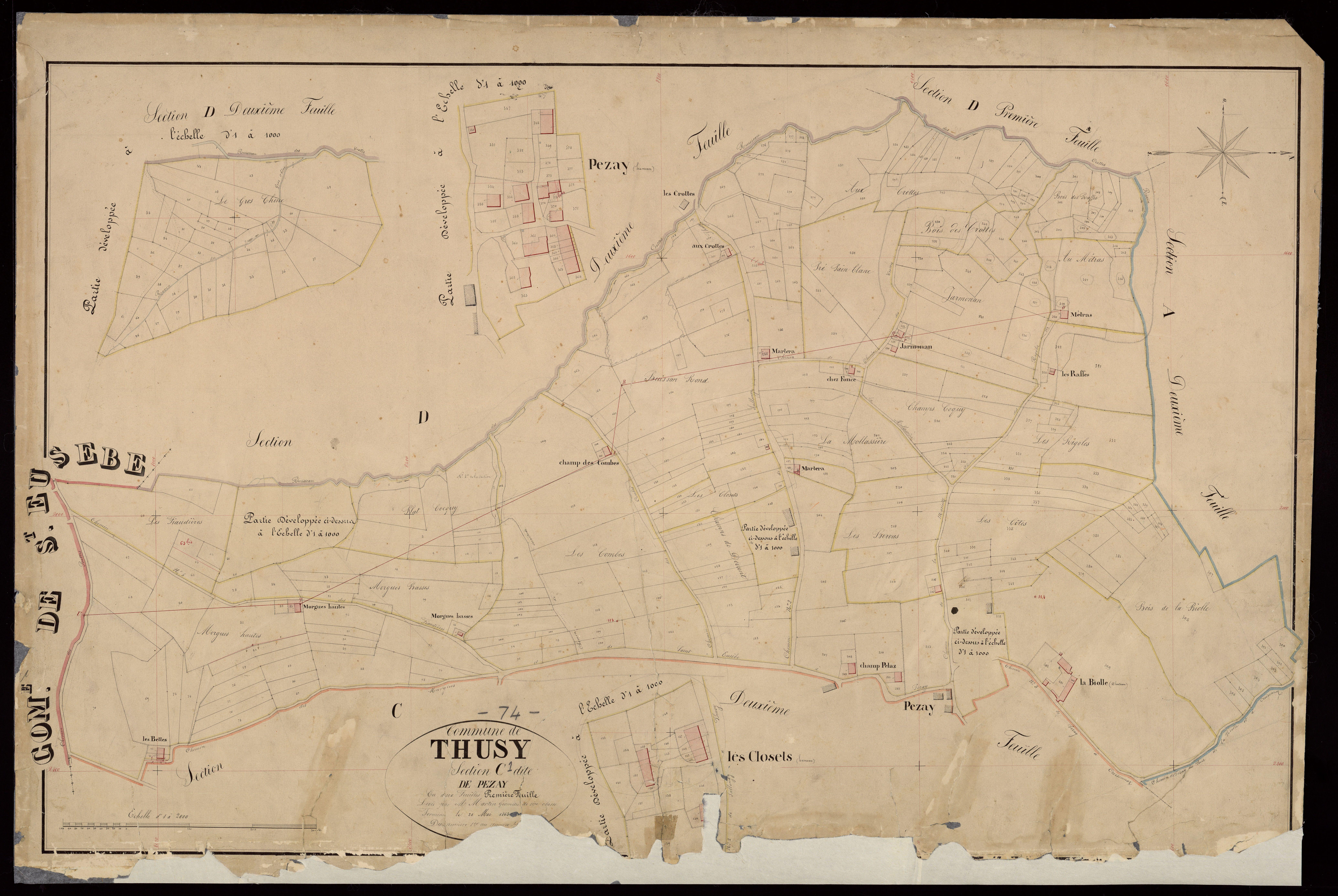 3 P 3 8809 - Feuille n° 2, parcelles n° 403 à 884 - 20 mai 1863