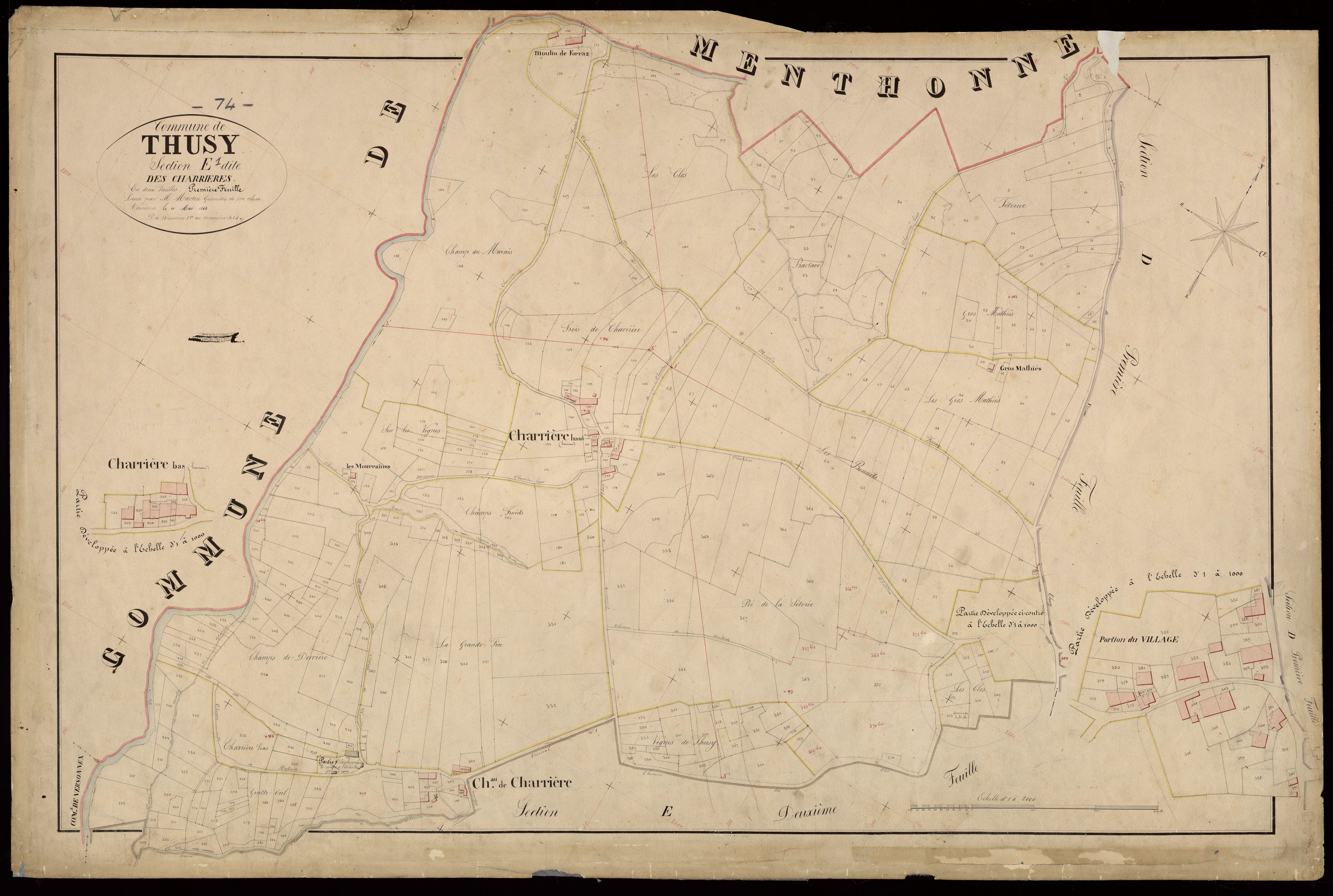 3 P 3 8813 - Feuille n° 2, parcelles n° 415 à 666 - 20 mai 1863