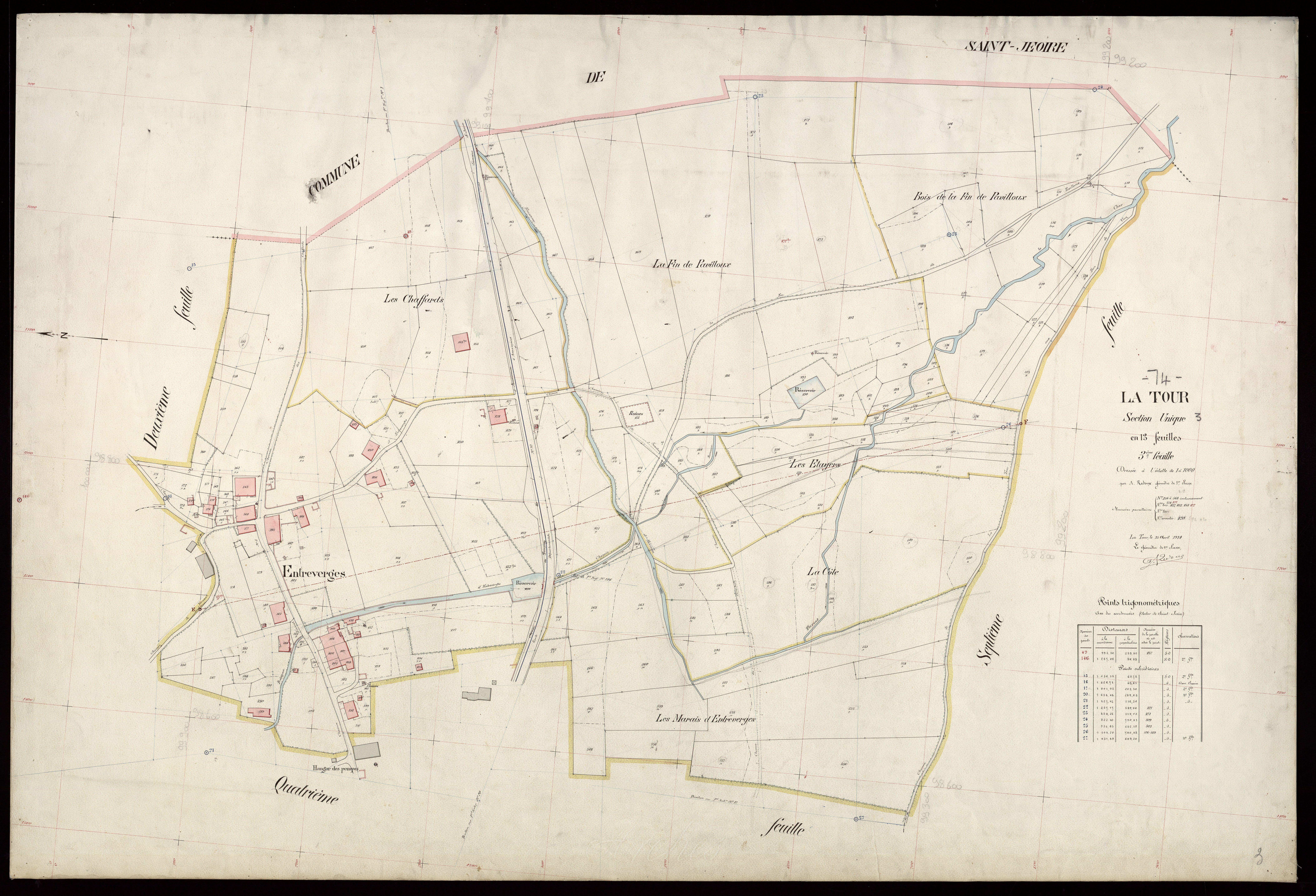 3 P 3 8830 - Feuille n° 4, parcelles n° 569 à 754 - 15 avril 1914