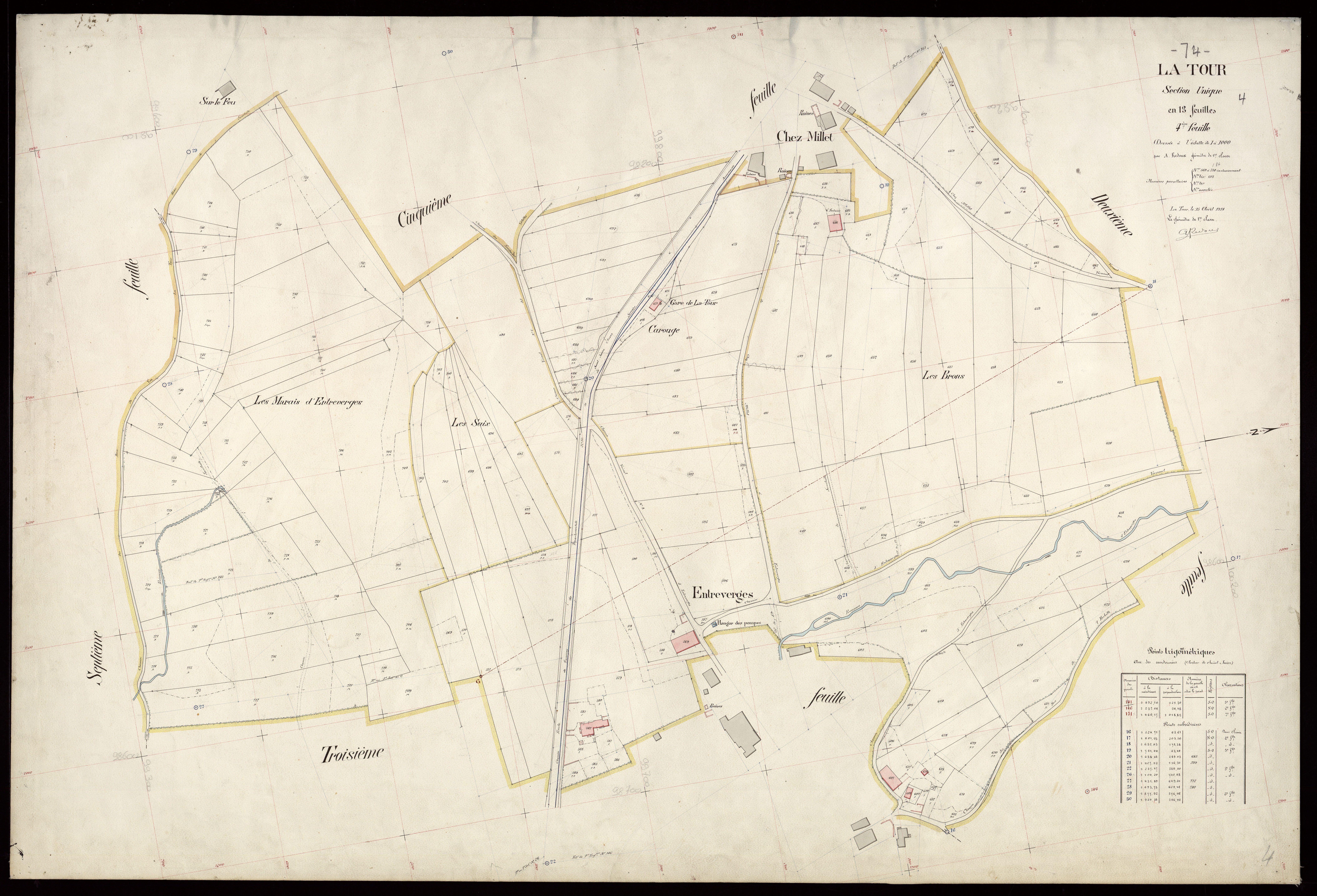 3 P 3 8831 - Feuille n° 5, parcelles n° 755 à 974 - 15 avril 1914