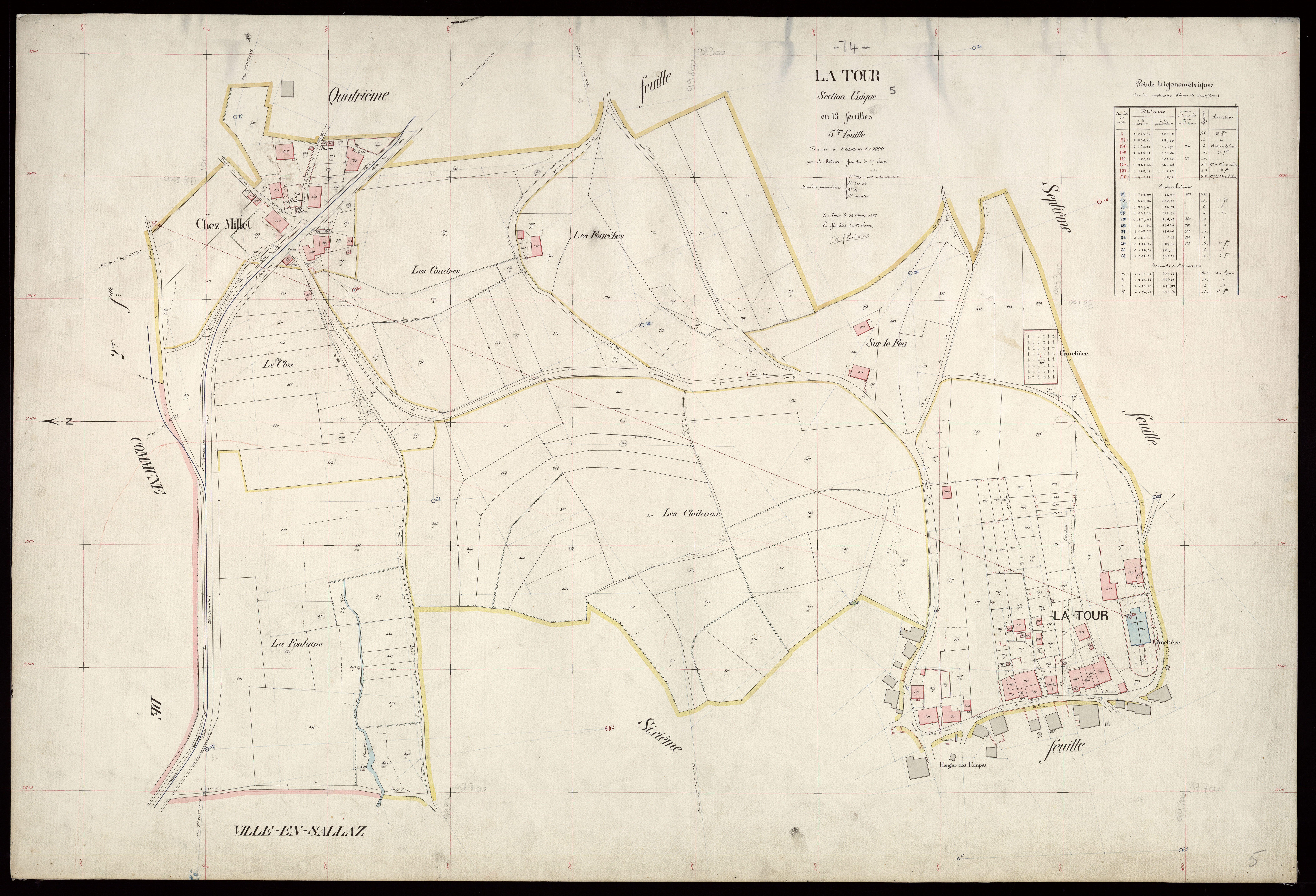 3 P 3 8832 - Feuille n° 6, parcelles n° 975 à 1254 - 15 avril 1914