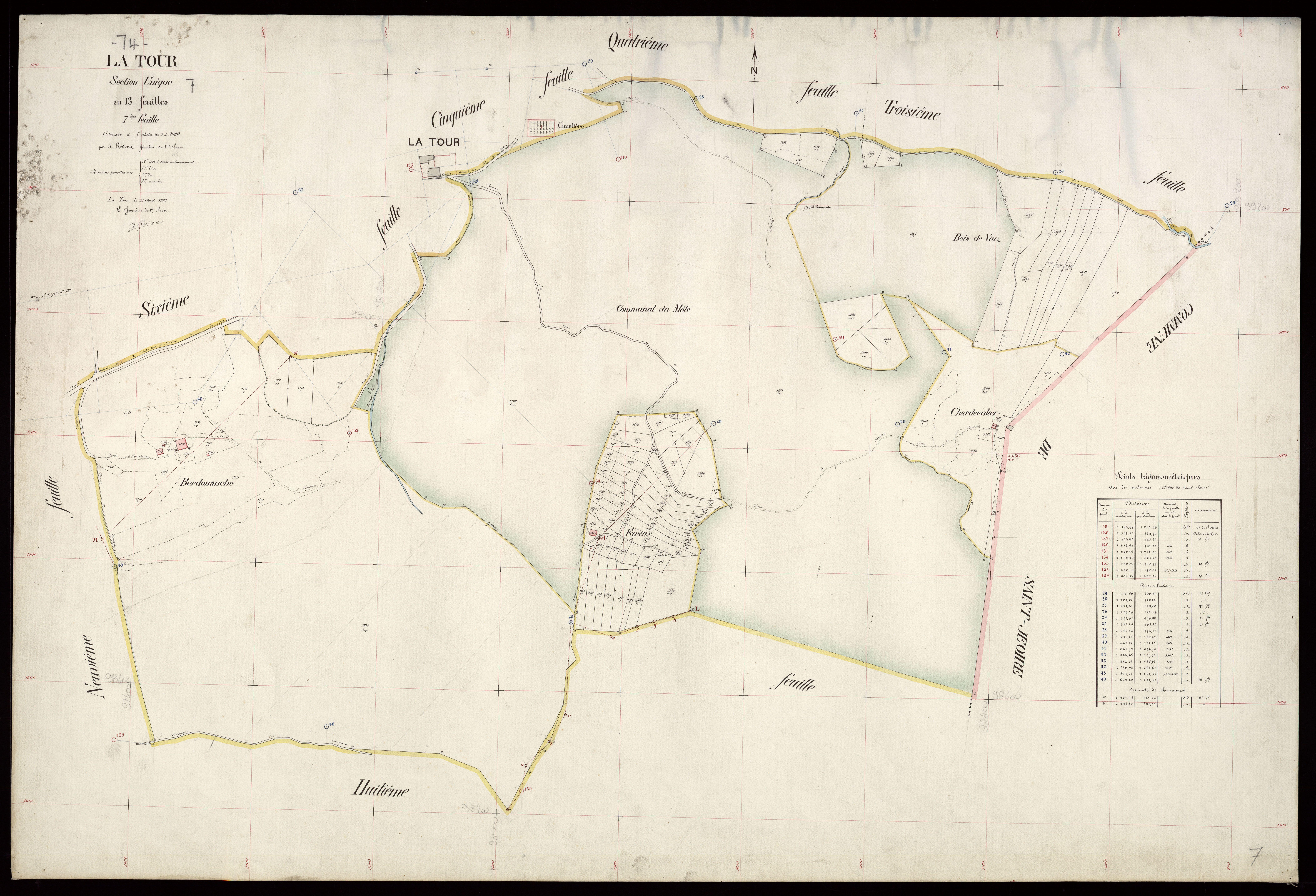 3 P 3 8834 - Feuille n° 8, parcelles n° 1370 à 1417 - 15 avril 1914