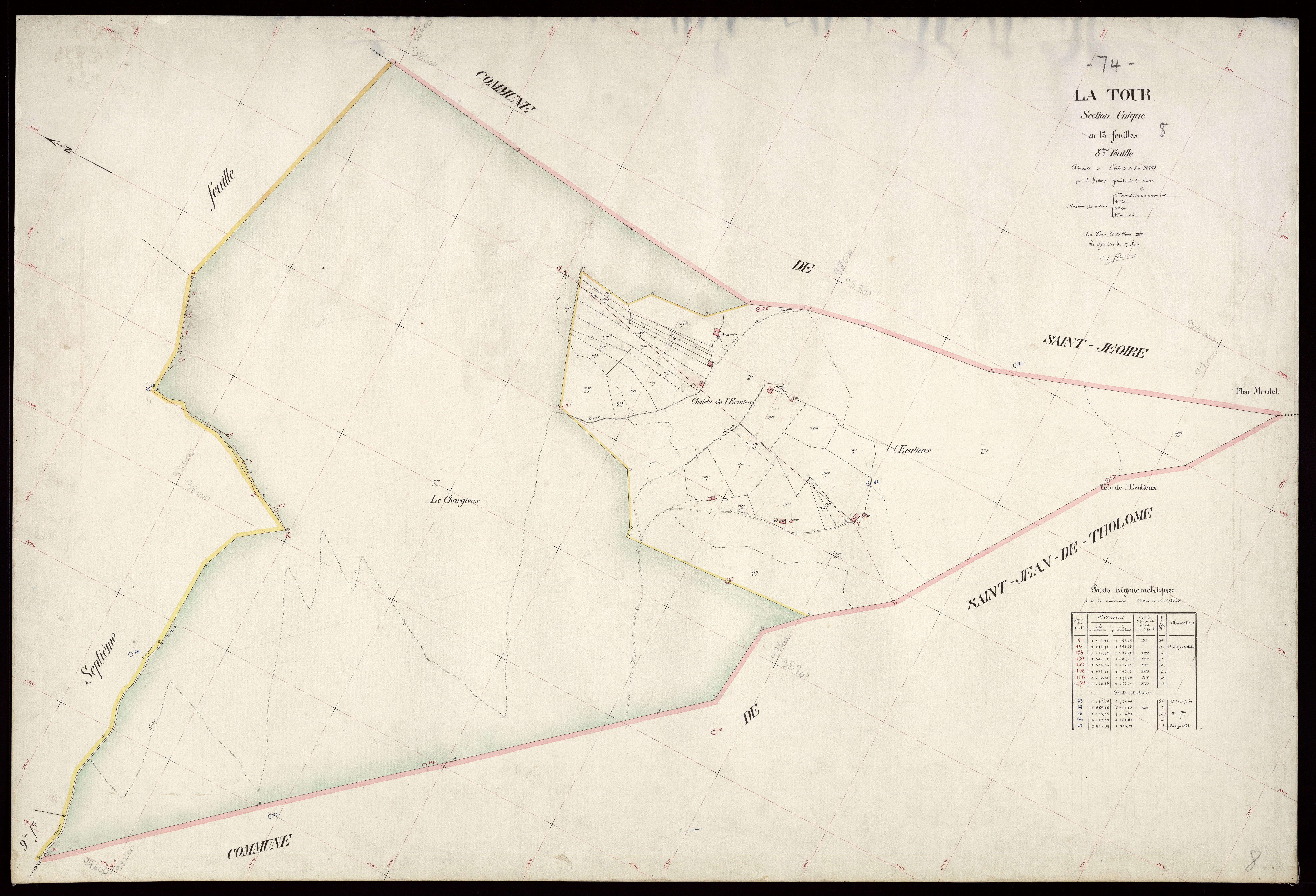 3 P 3 8835 - Feuille n° 9, parcelles n° 1418 à 1669 - 15 avril 1914