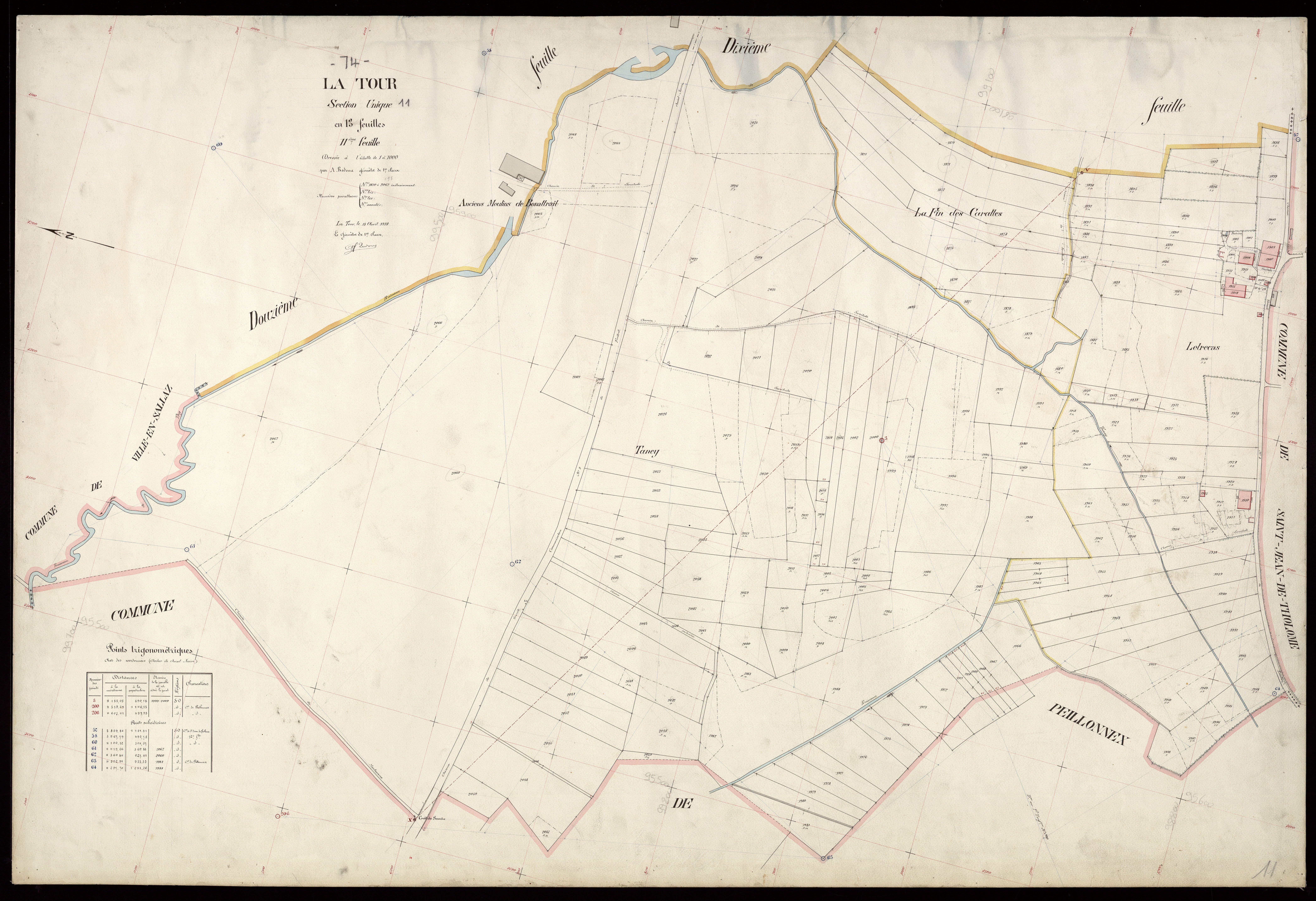 3 P 3 8838 - Feuille n° 12, parcelles n° 2068 à 2128 - 15 avril 1914