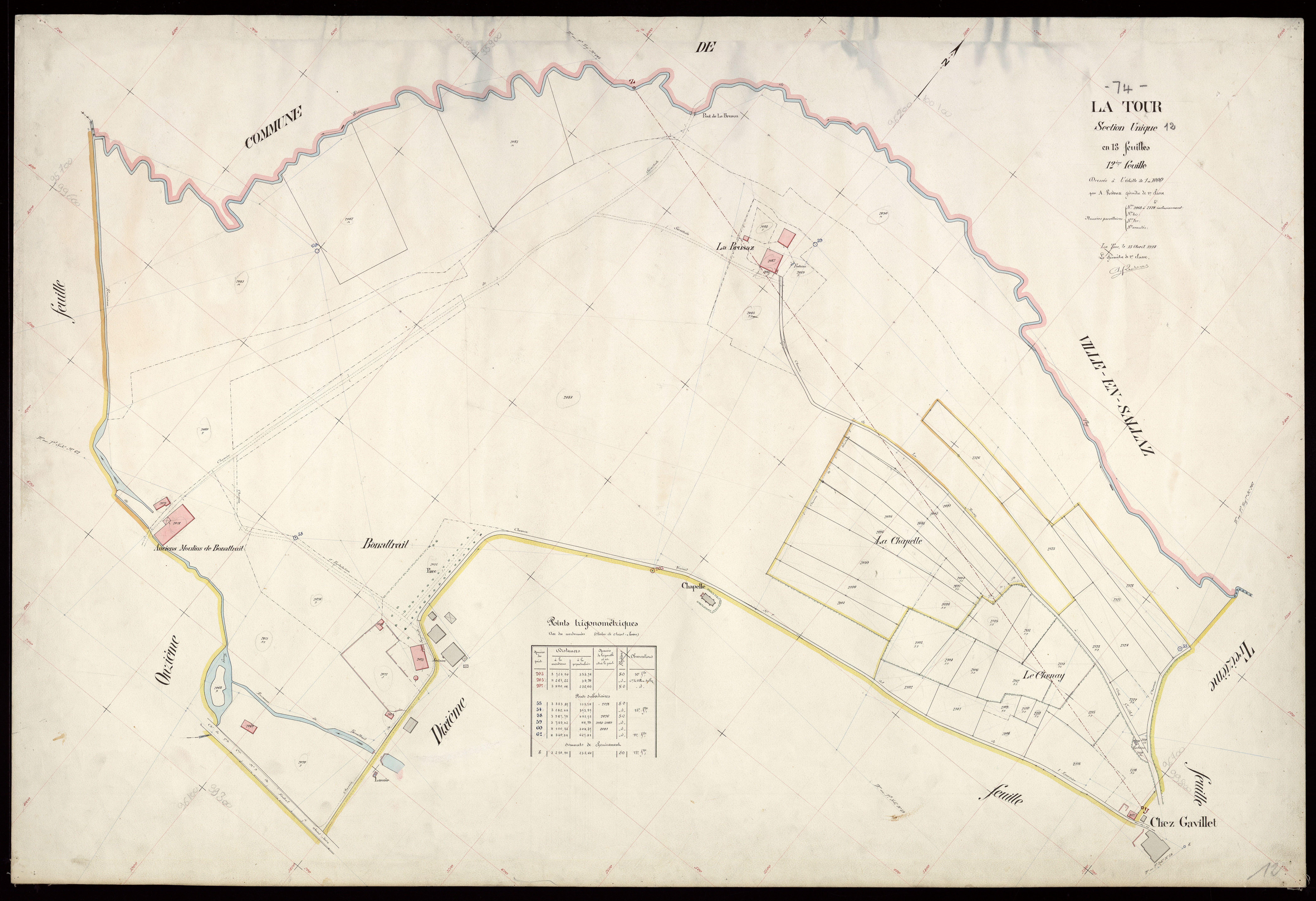 3 P 3 8839 - Feuille n° 13, parcelles n° 2129 à 2312 - 15 avril 1914