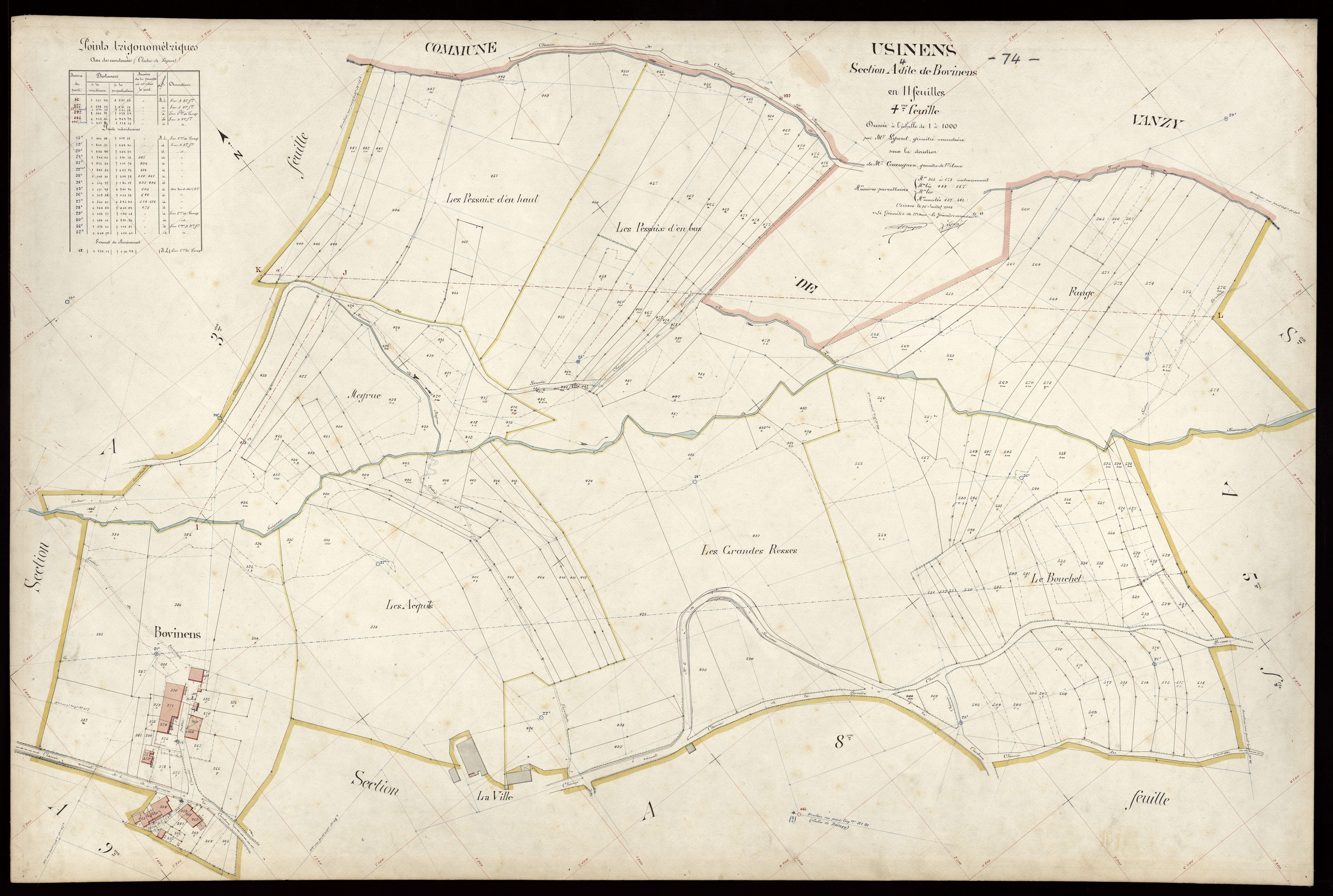 3 P 3 8845 - Feuille n° 5, parcelles n° 579 à 816 - 15 juillet 1908