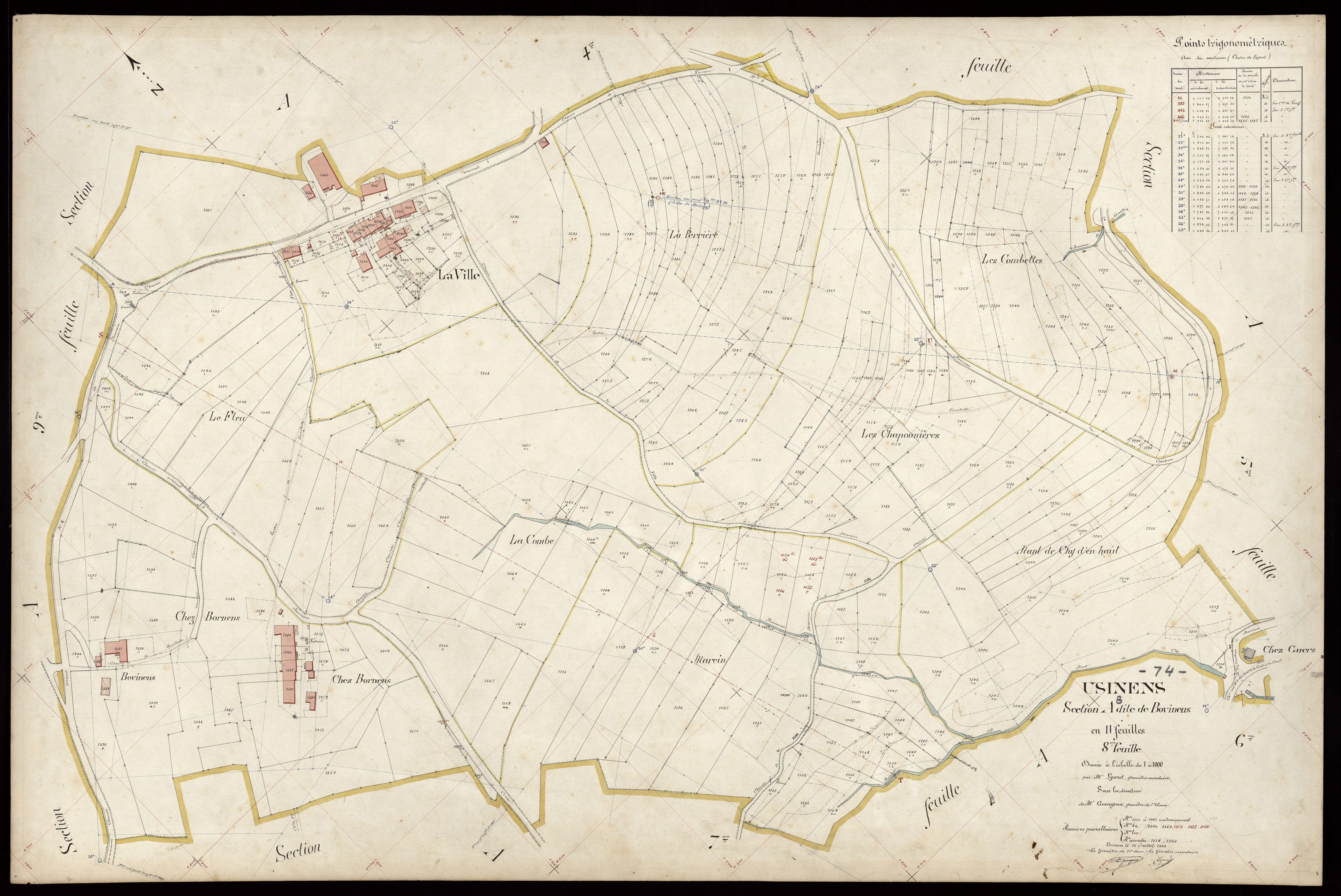3 P 3 8849 - Feuille n° 9, parcelles n° 1404 à 1476 - 15 juillet 1908