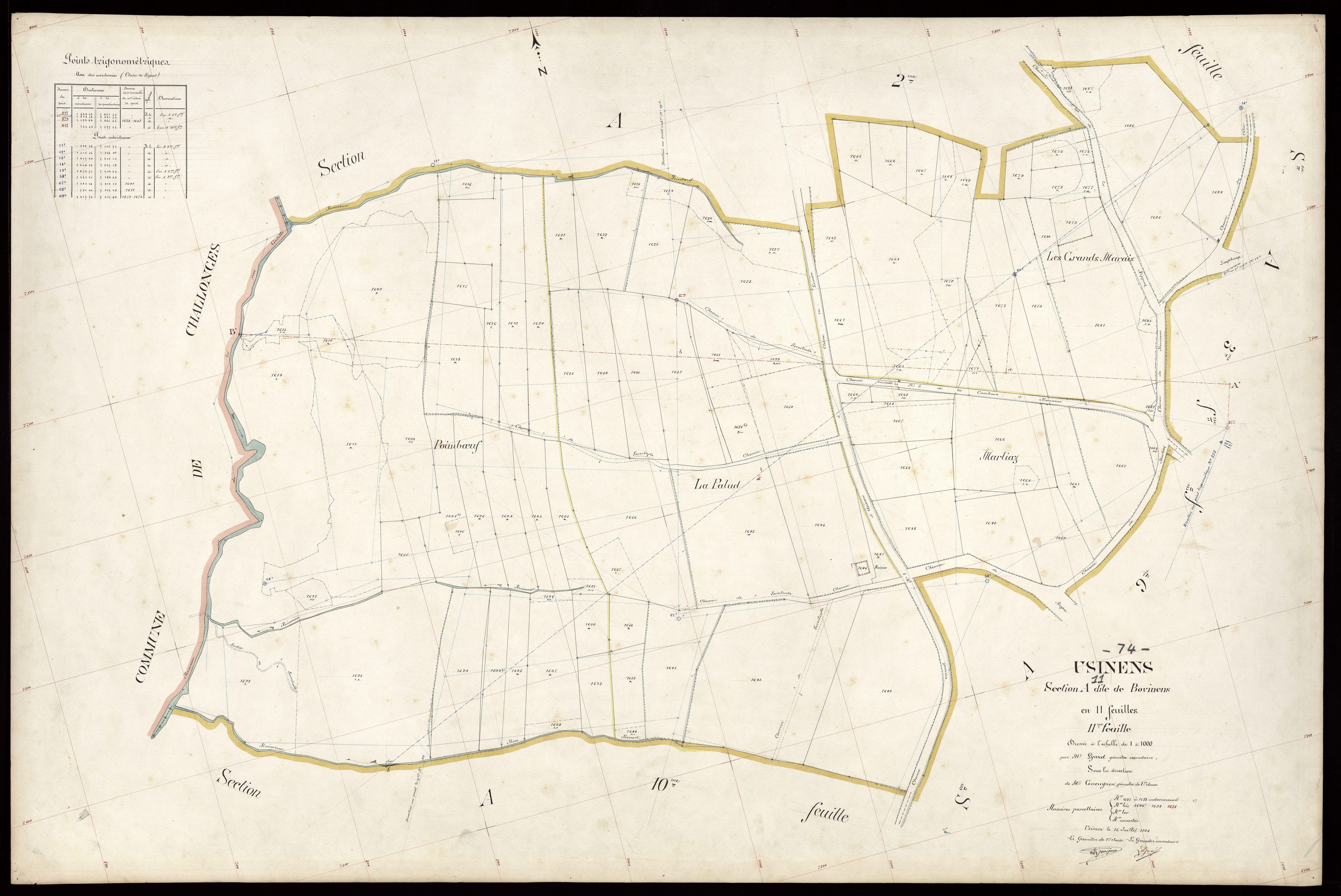 Section B : Chef-lieu - 1908