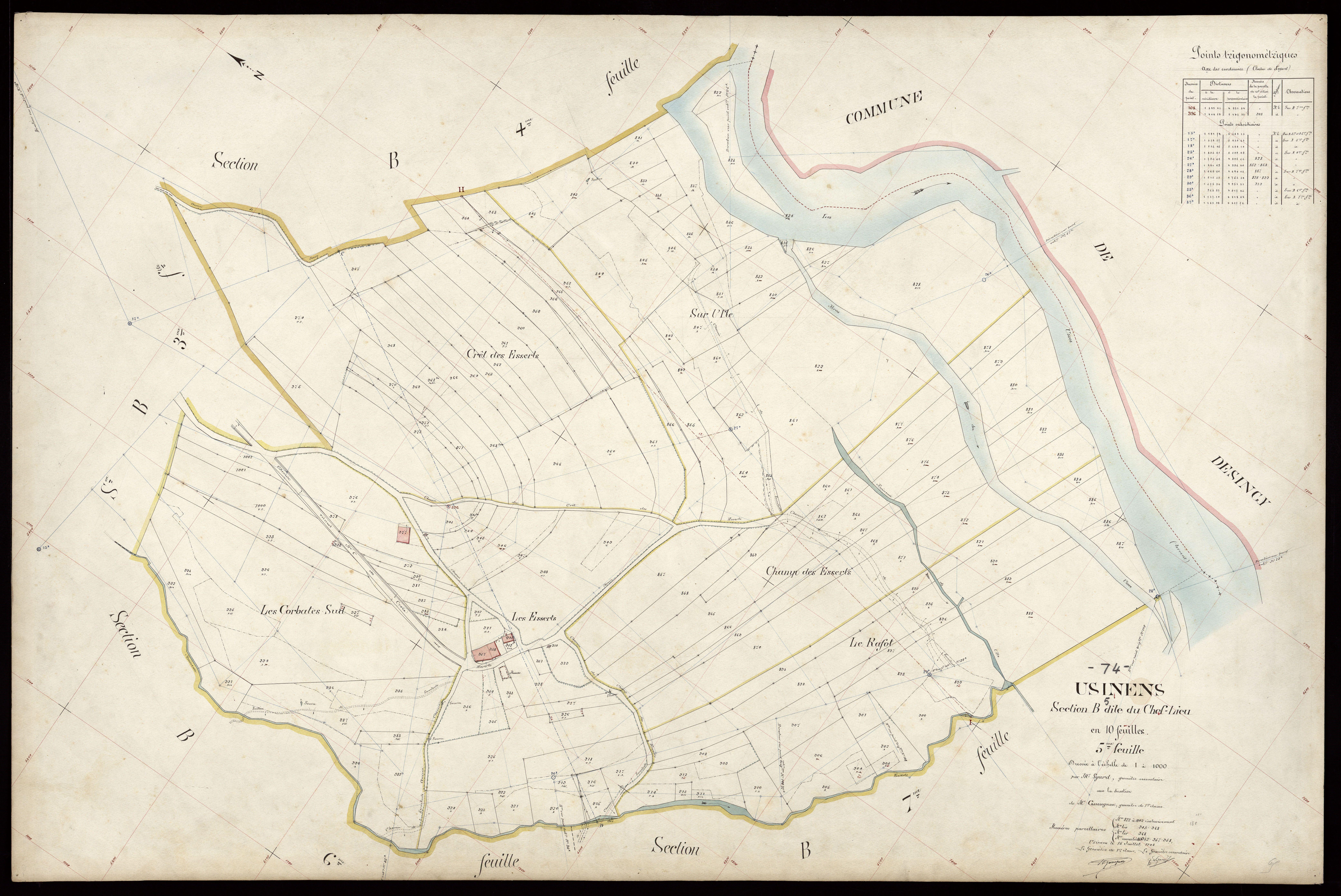 3 P 3 8857 - Feuille n° 6, parcelles n° 1003 à 1206 - 15 juillet 1908