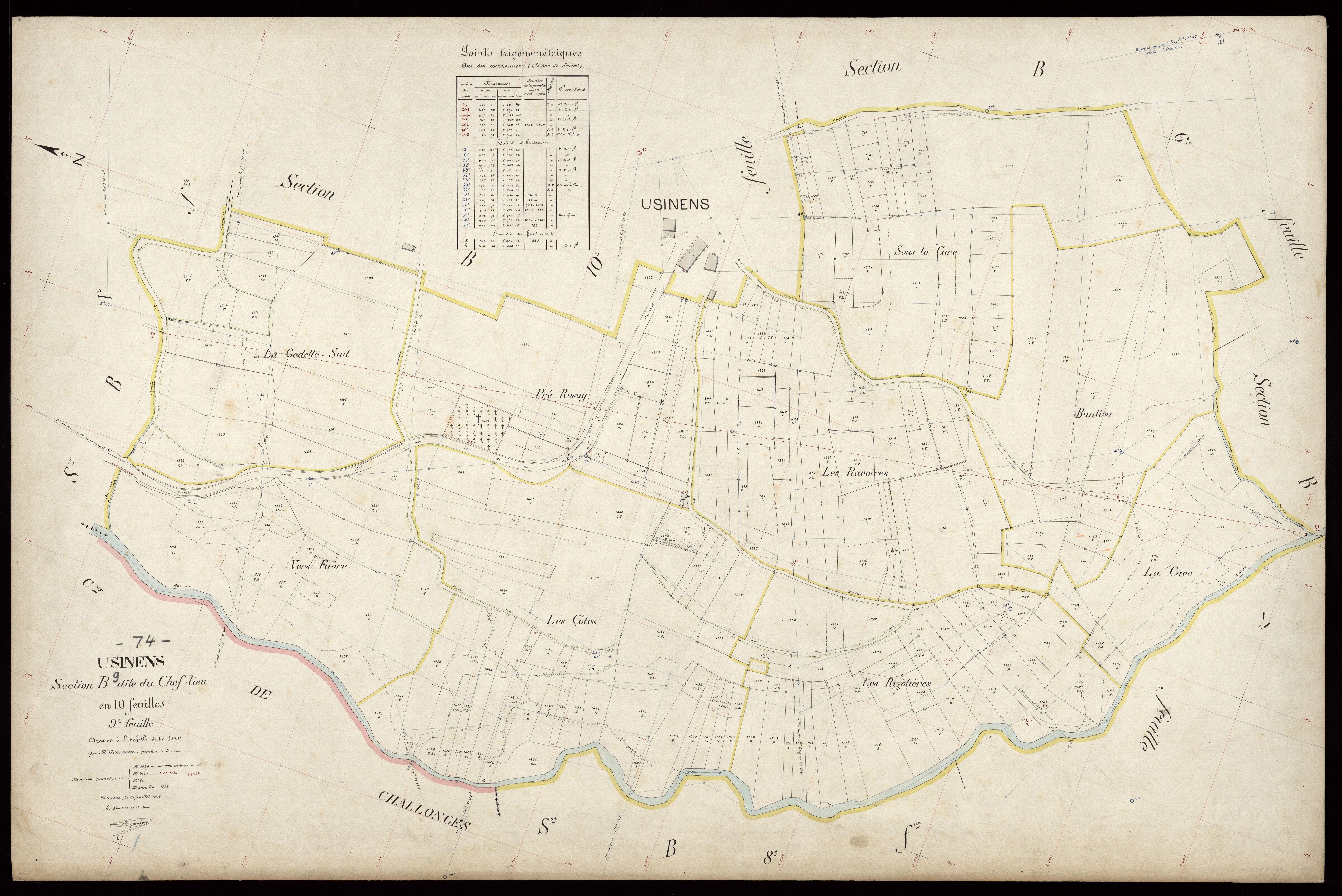 3 P 3 8861 - Feuille n° 10, parcelles n° 1901 à 2127 - 15 juillet 1908