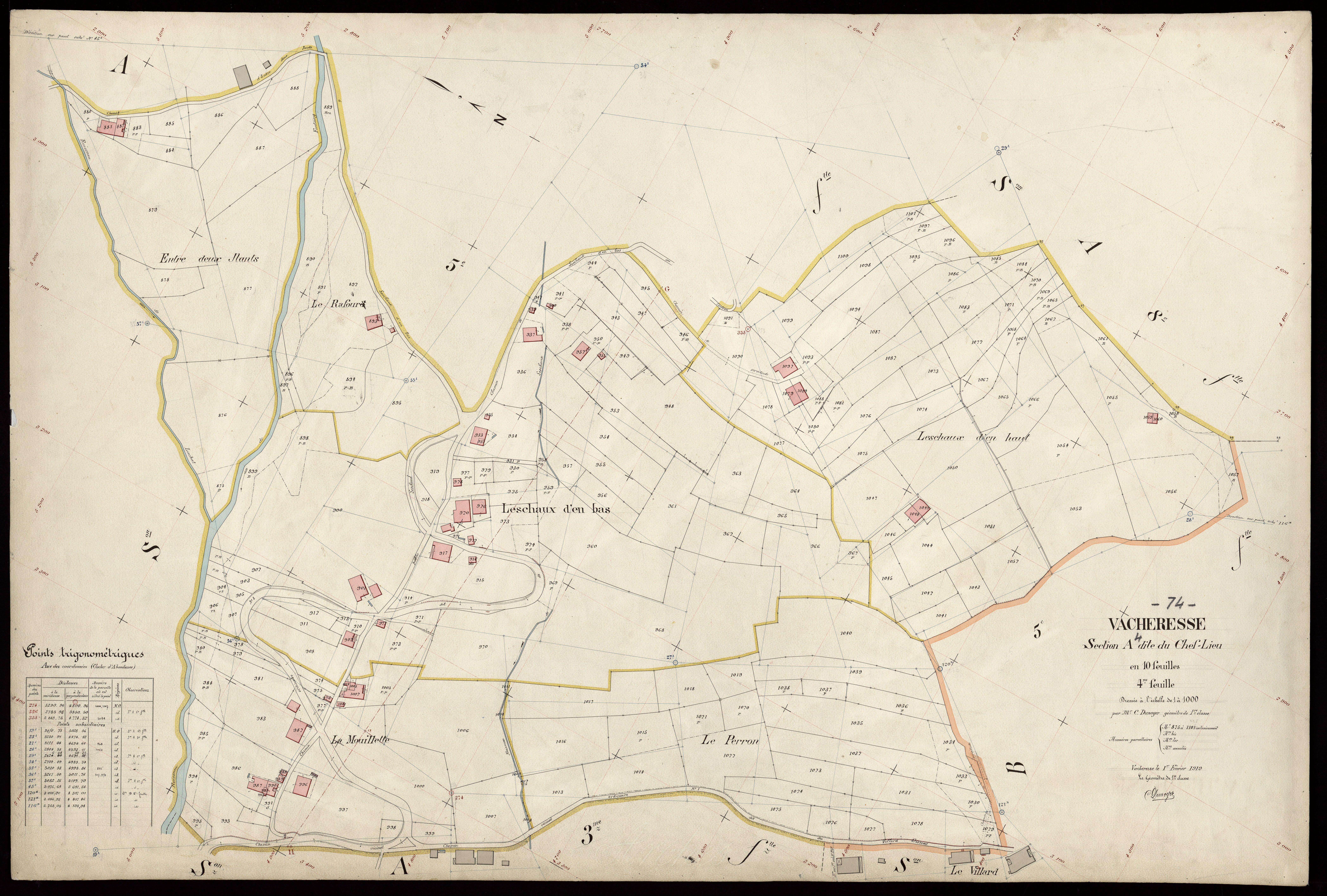 3 P 3 8867 - Feuille n° 5, parcelles n° 1102 à 1344 - 1er février 1919