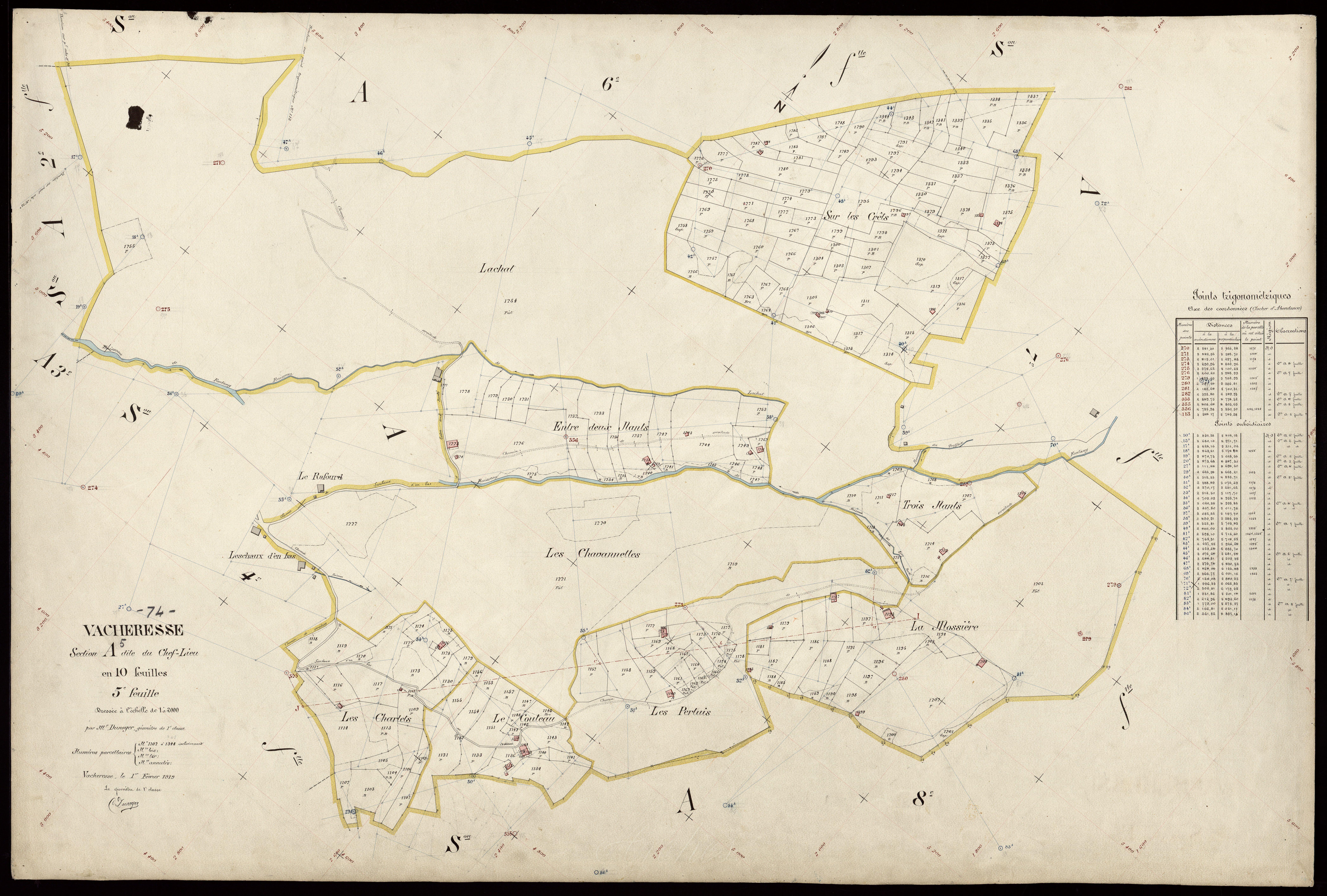 3 P 3 8868 - Feuille n° 6, parcelles n° 1345 à 1562 - 1er février 1919