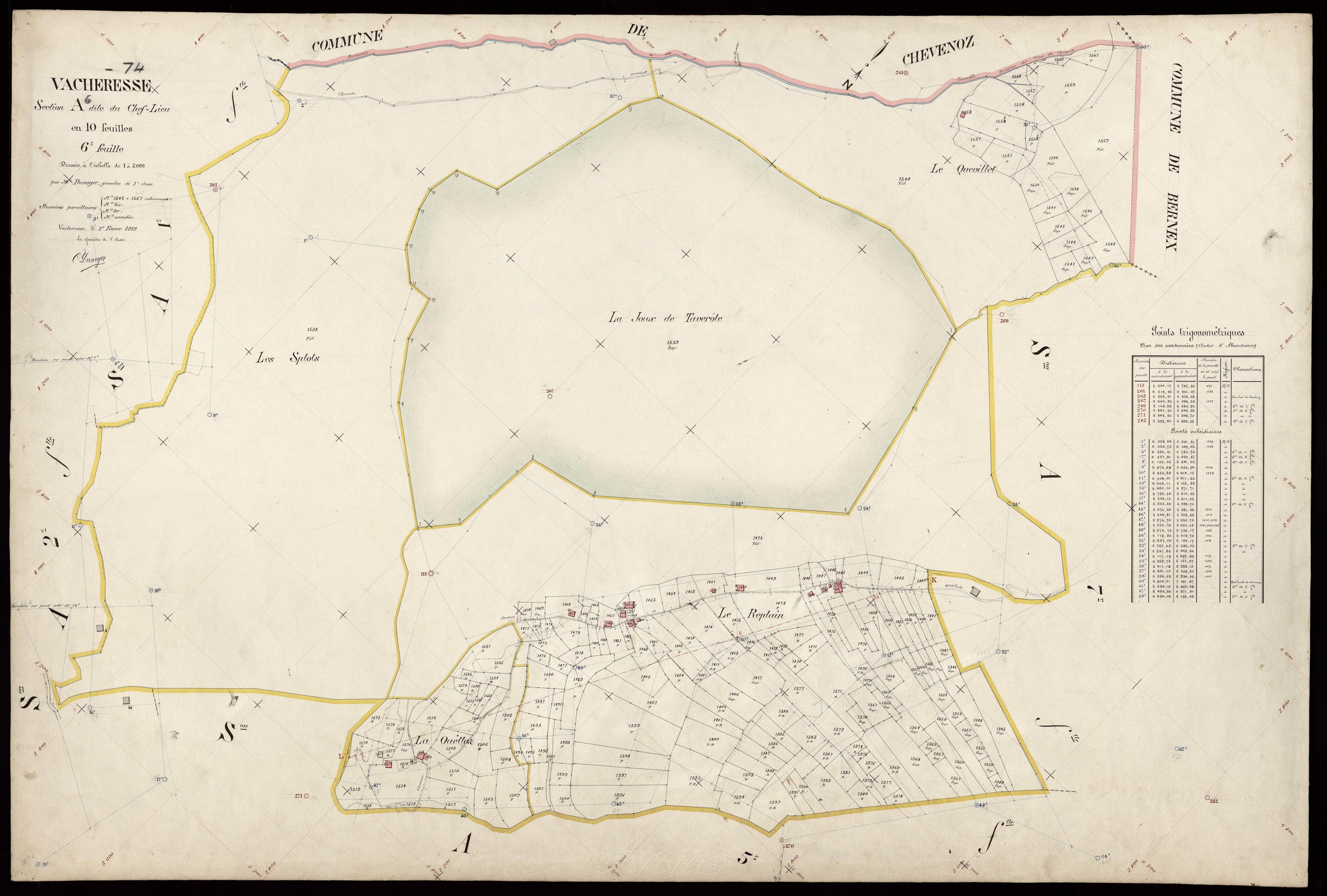 3 P 3 8869 - Feuille n° 7, parcelles n° 1563 à 1719 - 1er février 1919