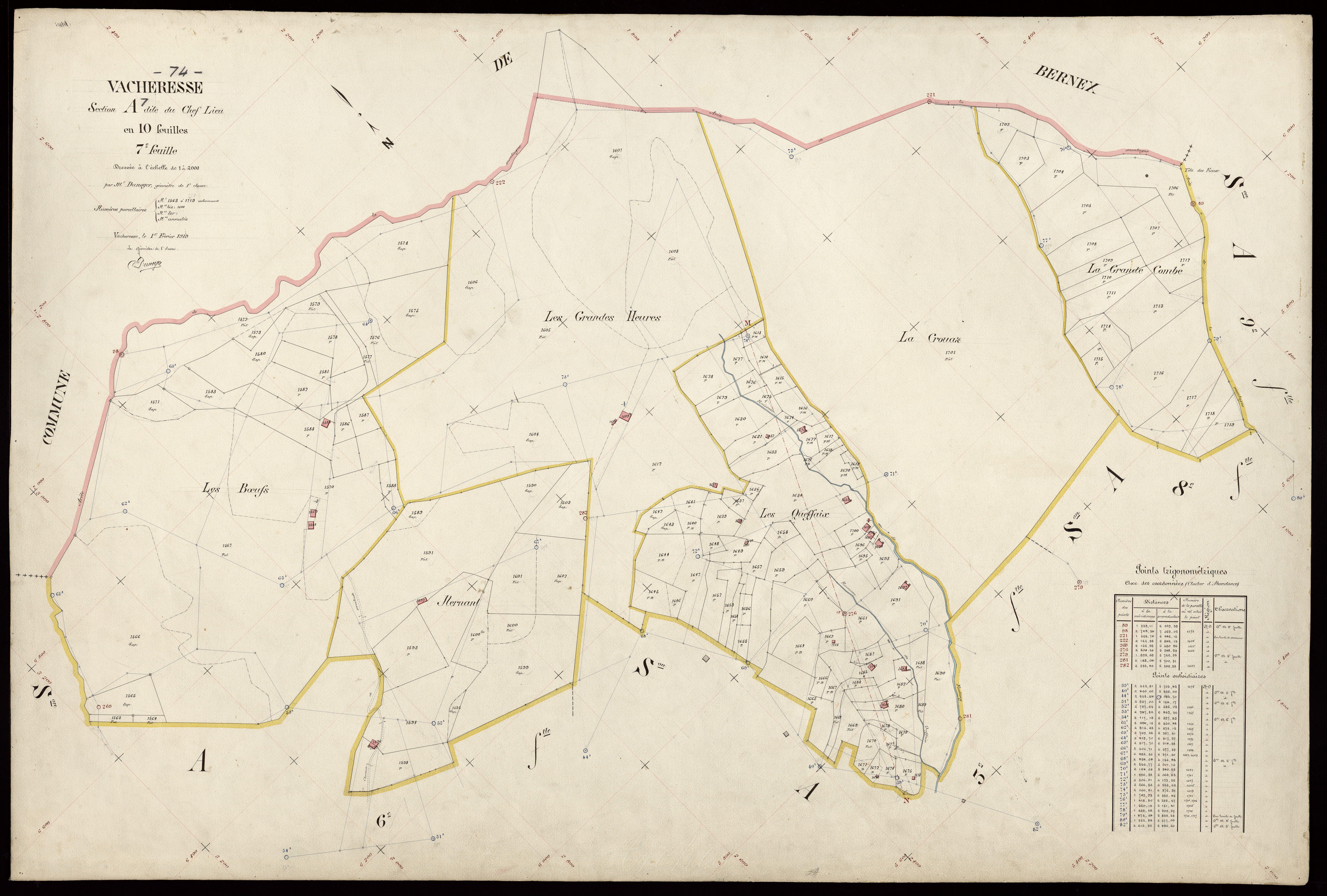 3 P 3 8870 - Feuille n° 8, parcelles n° 1720 à 1925 - 1er février 1919