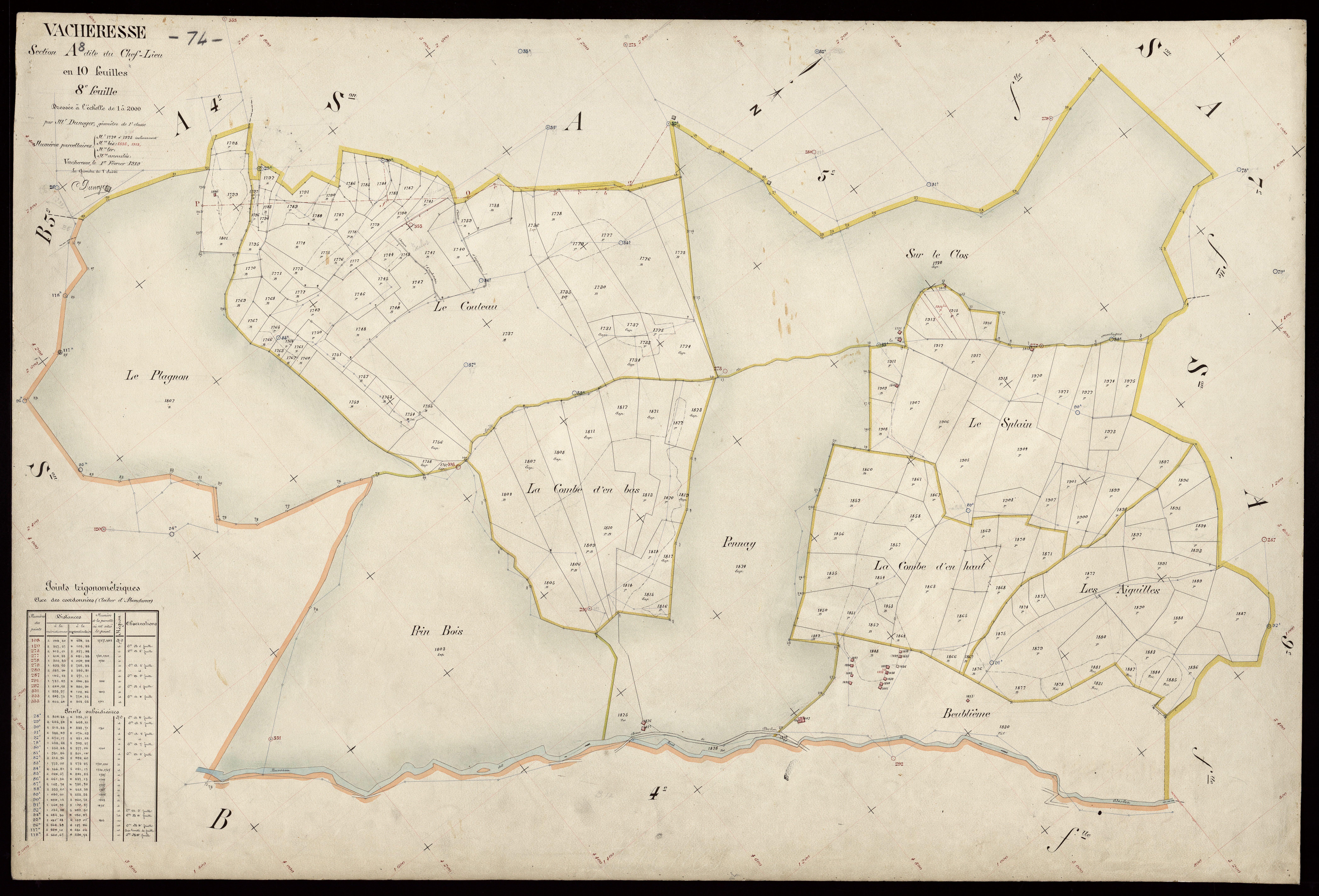 3 P 3 8871 - Feuille n° 9, parcelles n° 1926 à 2140 - 1er février 1919