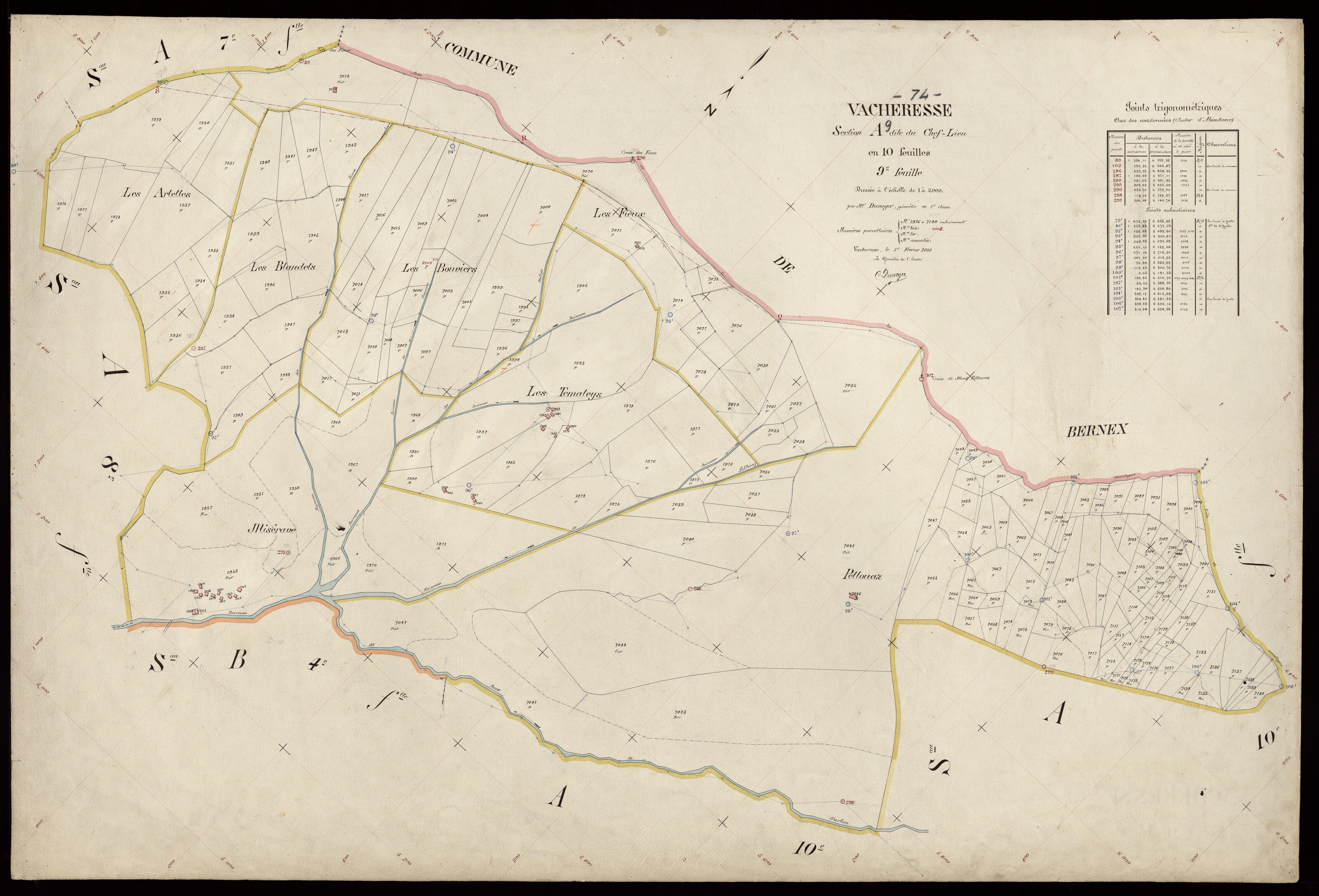 3 P 3 8872 - Feuille n° 10, parcelles n° 2141 à 2204 - 1er février 1919