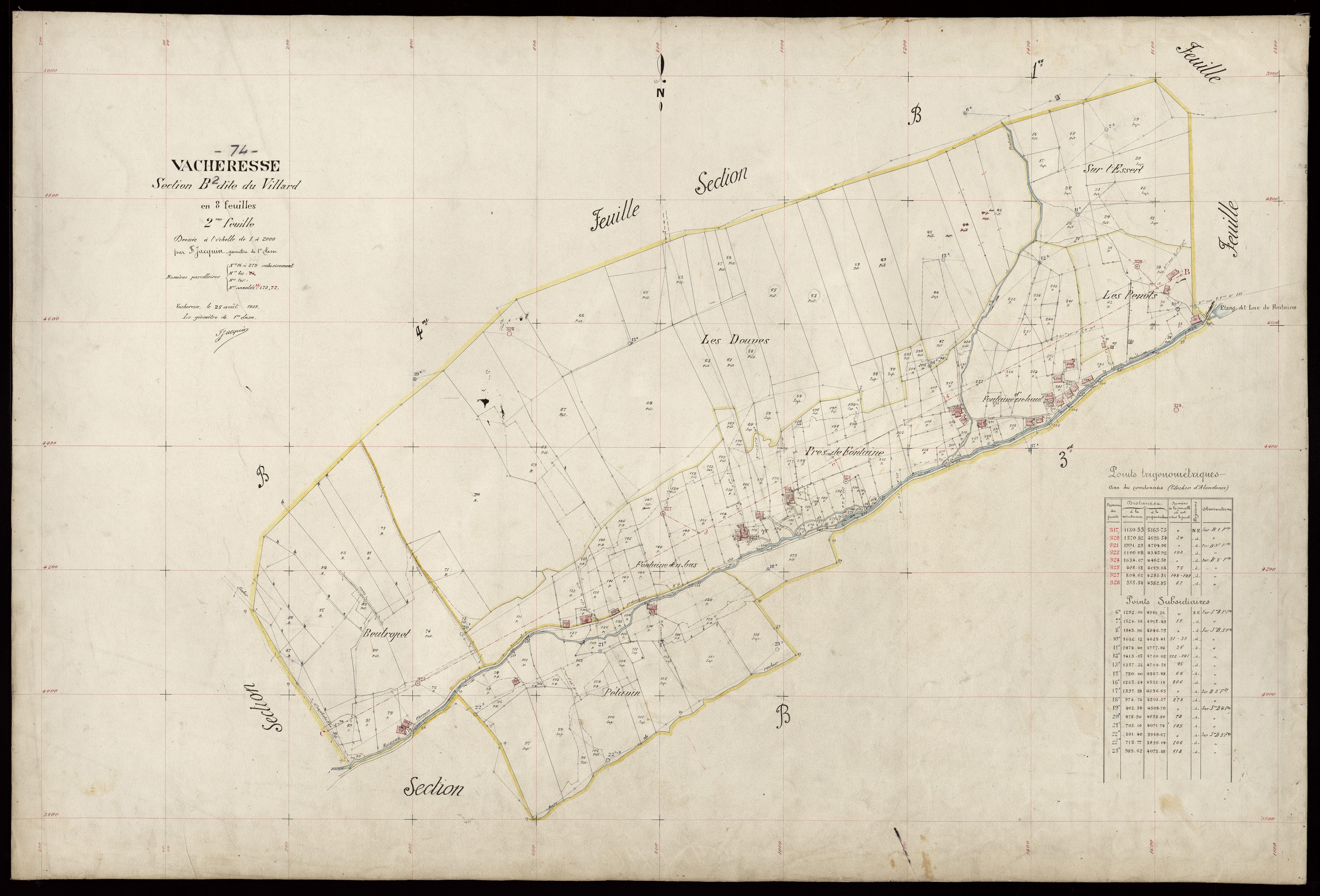 3 P 3 8875 - Feuille n° 3, parcelles n° 280 à 426 - 25 août 1919